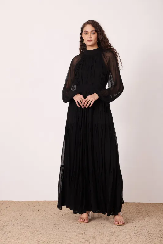 Violetta Maxi Dress in Black sold by Lace & Beads