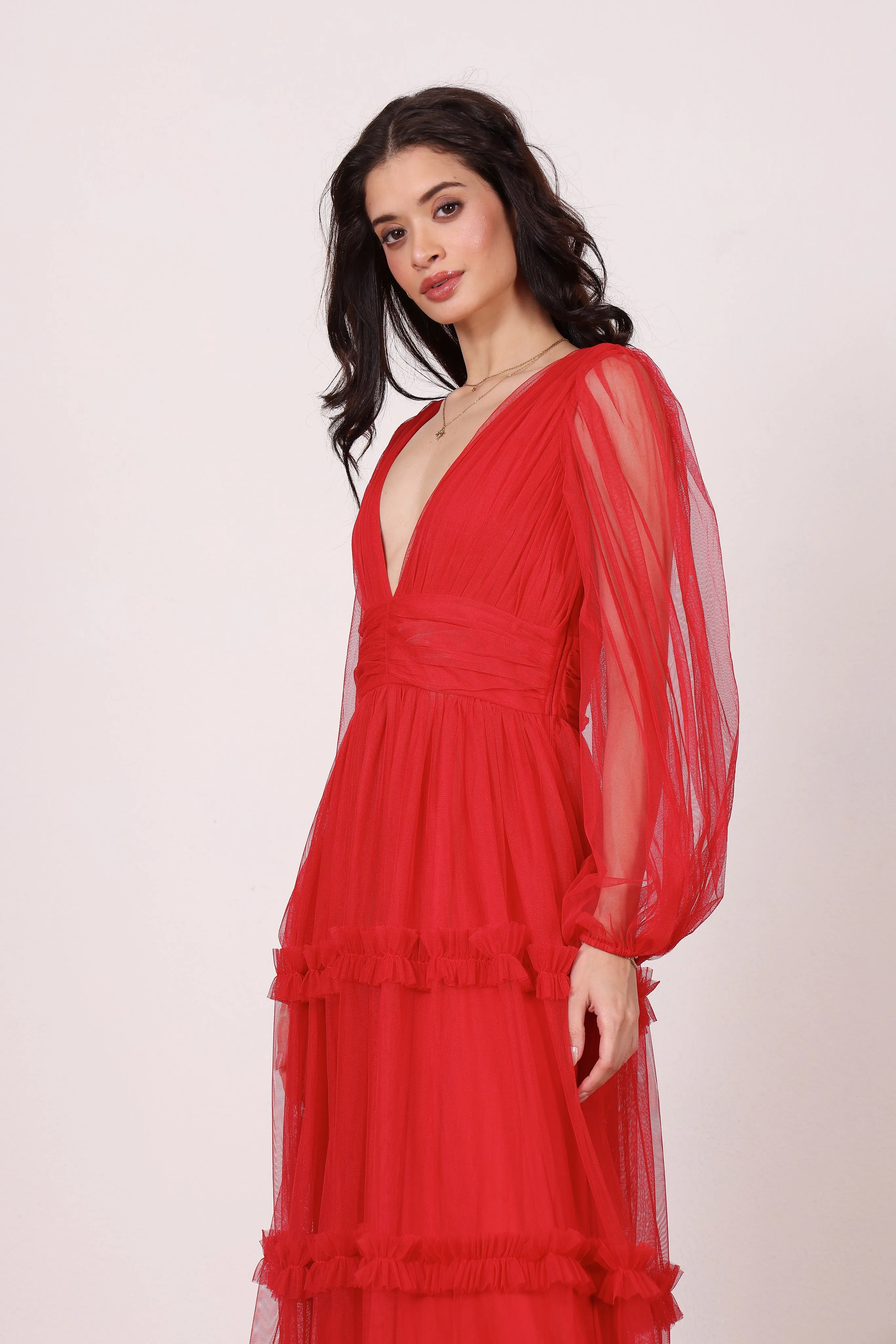 Lydia Maxi Dress in Red sold by Lace & Beads product image thumbnail 2