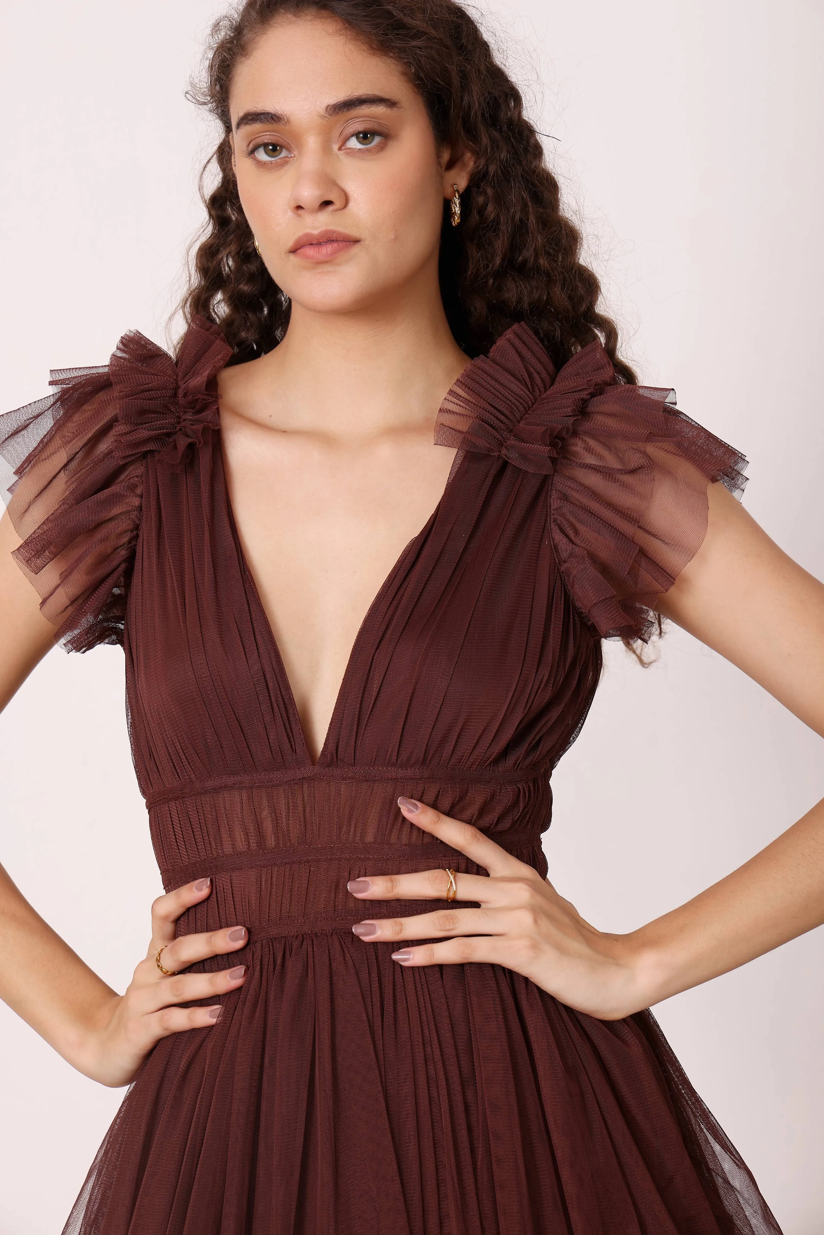 Naomi Maxi Dress in Deep Brown sold by Lace & Beads product image thumbnail 5