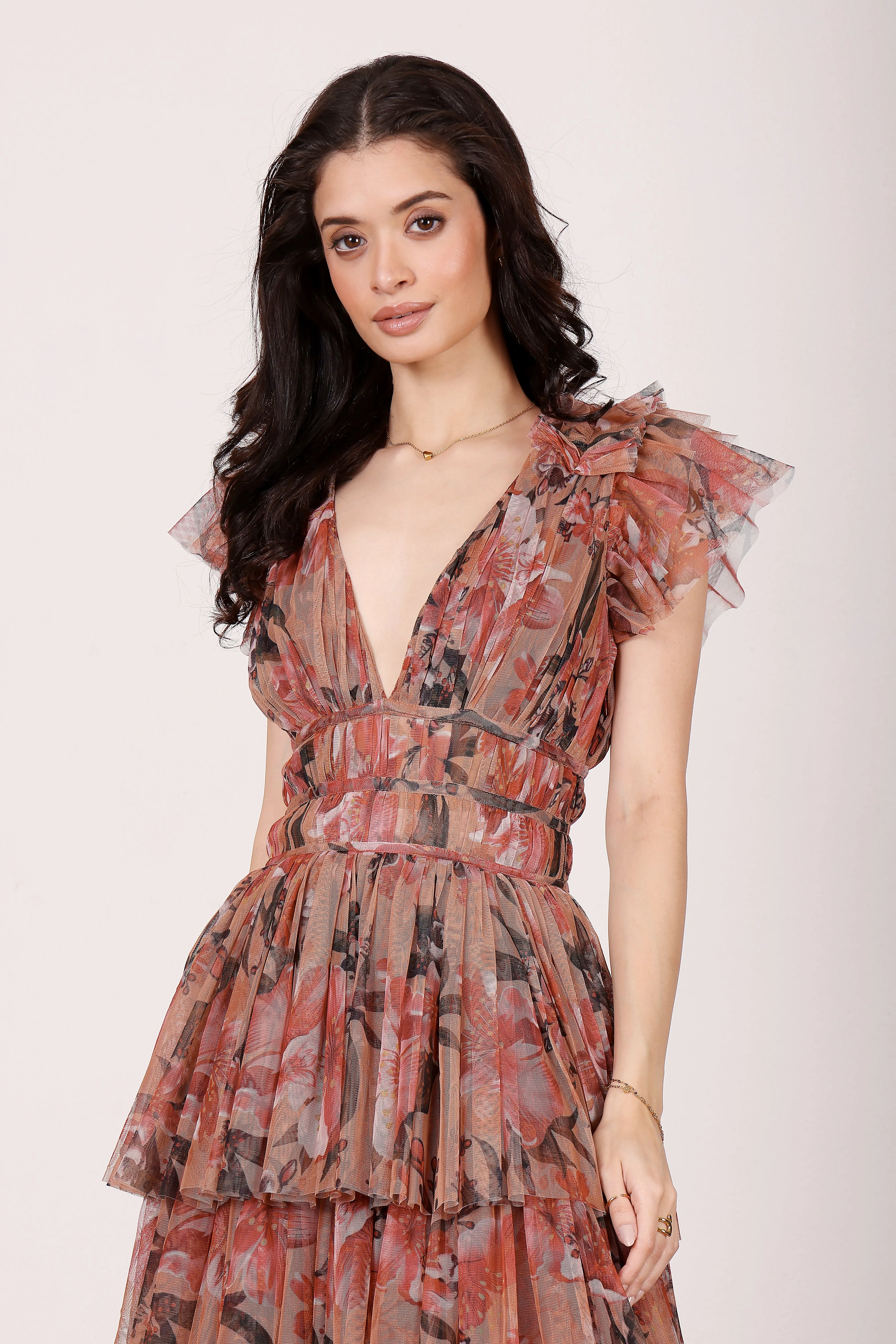 Naomi Maxi Dress in Red Rose Floral sold by Lace & Beads product image thumbnail 2