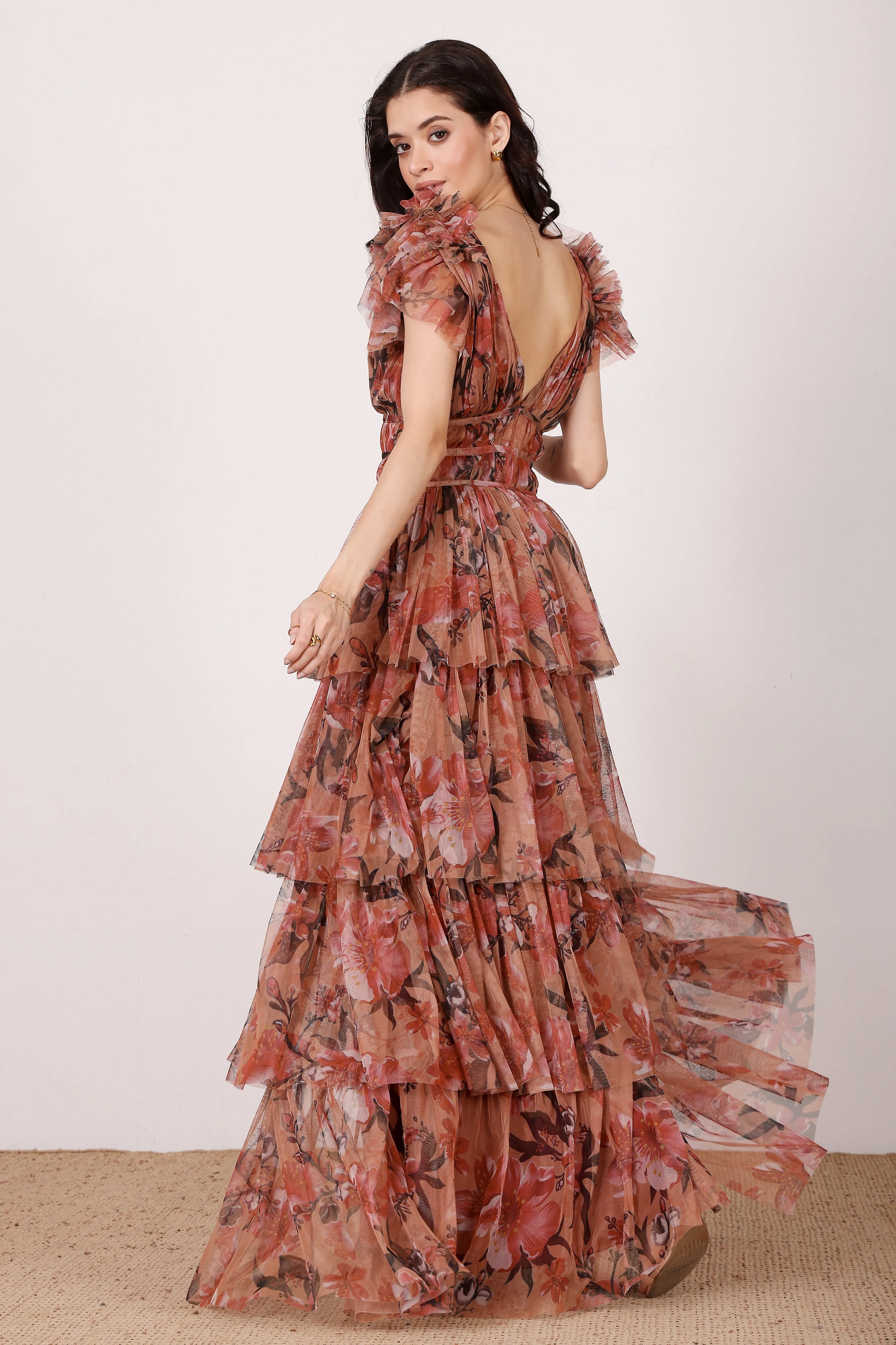 Naomi Maxi Dress in Red Rose Floral sold by Lace & Beads product image thumbnail 3