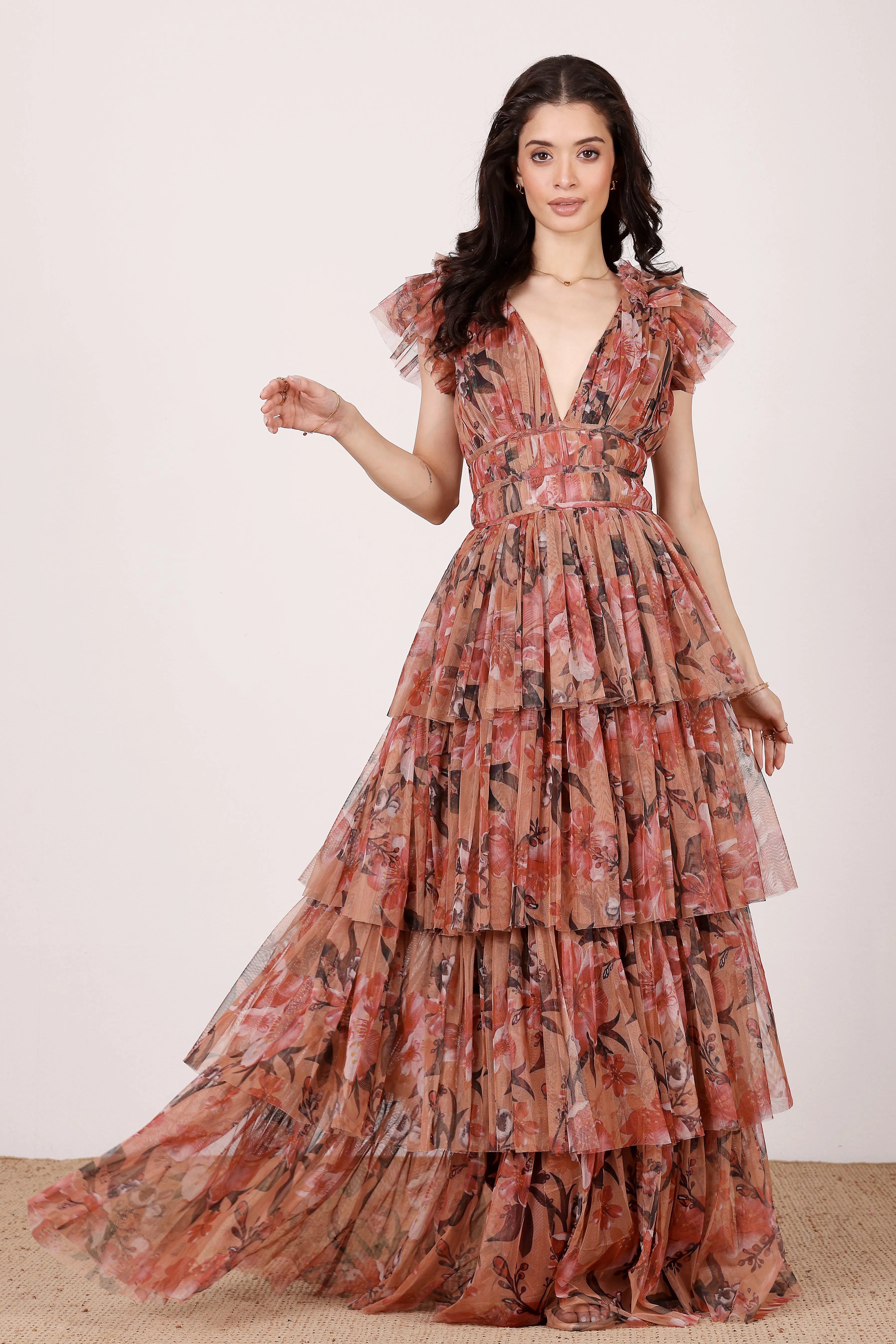 Naomi Maxi Dress in Red Rose Floral sold by Lace & Beads product image thumbnail 4