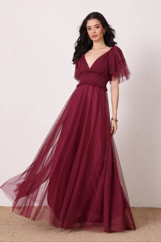 Shelby Maxi Dress in Fig sold by Lace & Beads