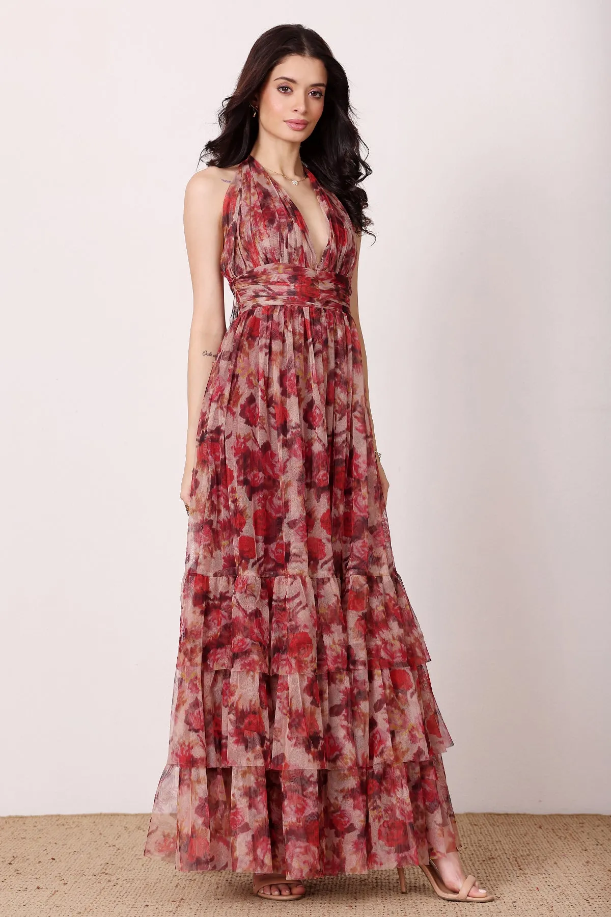 Alisha Midaxi in Rose Floral sold by Lace & Beads product image thumbnail 3