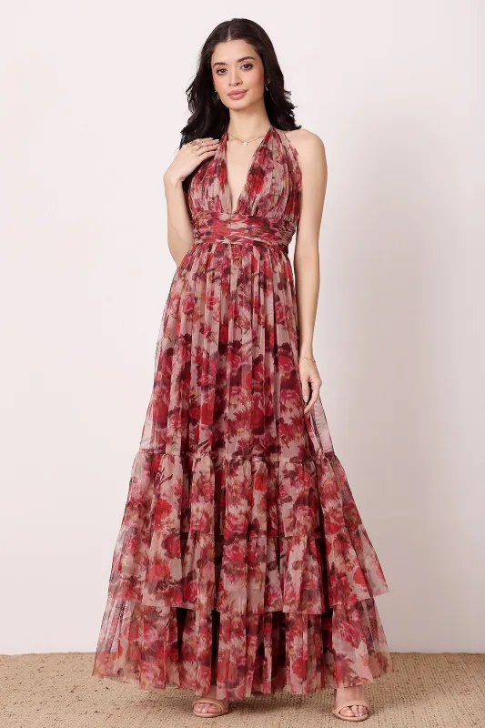 Alisha Midaxi in Rose Floral sold by Lace & Beads