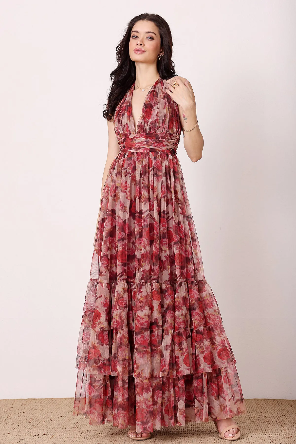 Alisha Midaxi in Rose Floral sold by Lace & Beads product image thumbnail 5