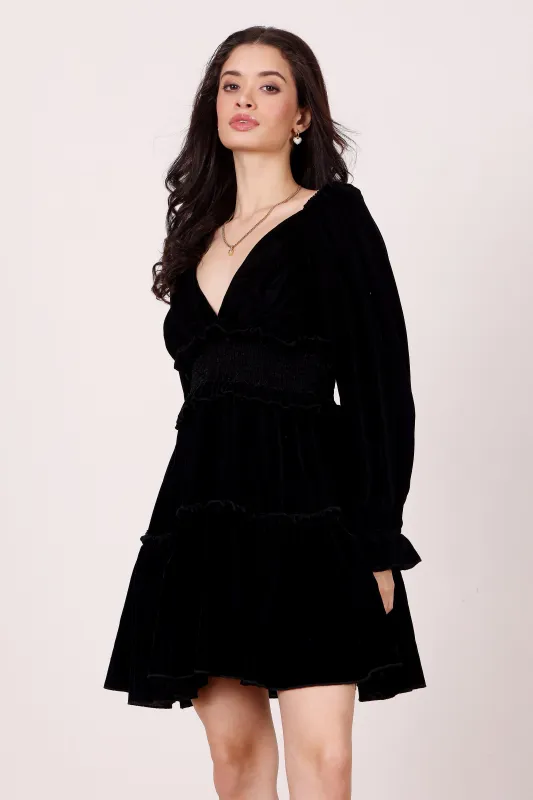 Montana Velvet Mini Dress in Black made by Lace & Beads