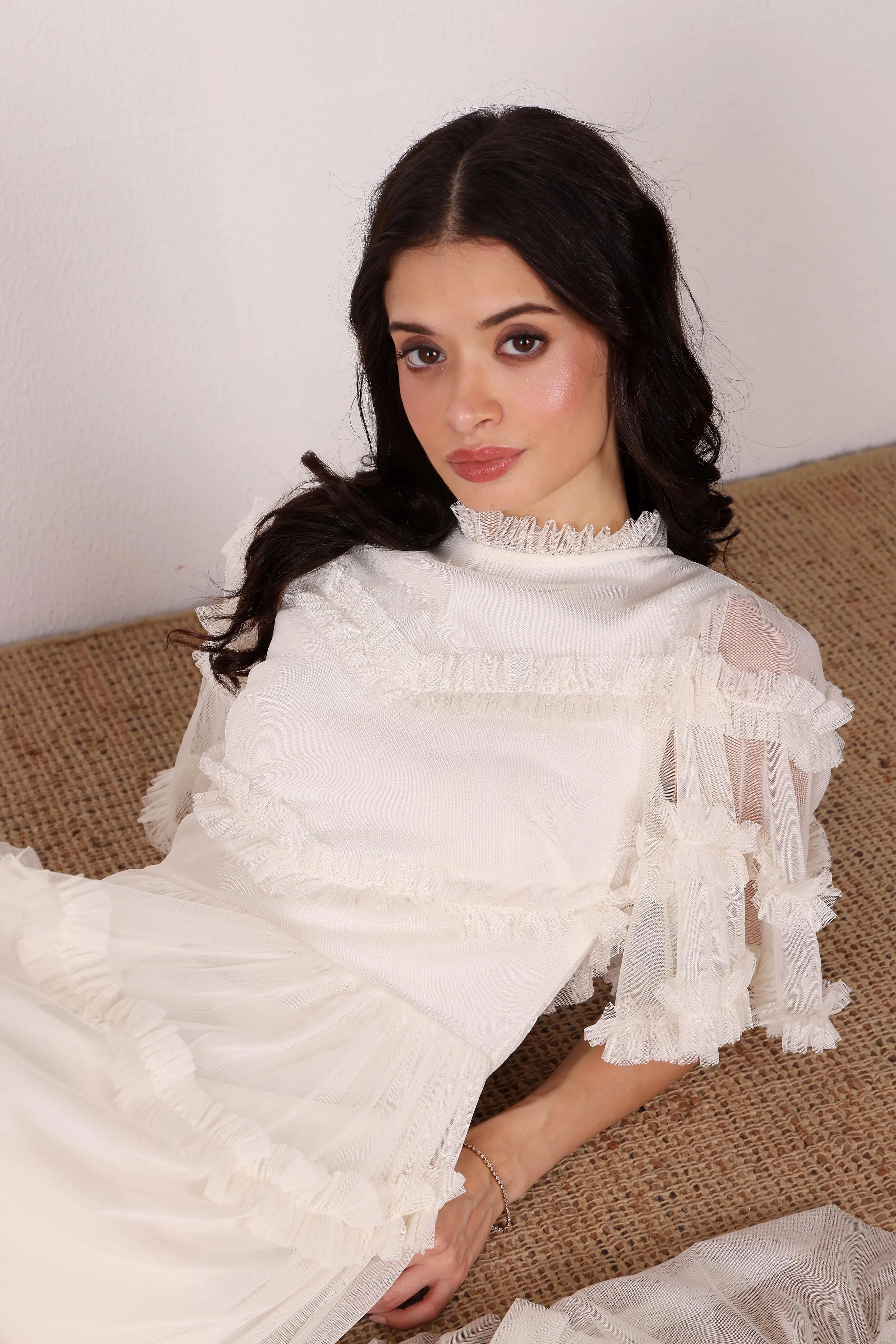 Florine Maxi Dress in Soft Cream sold by Lace & Beads product image thumbnail 4