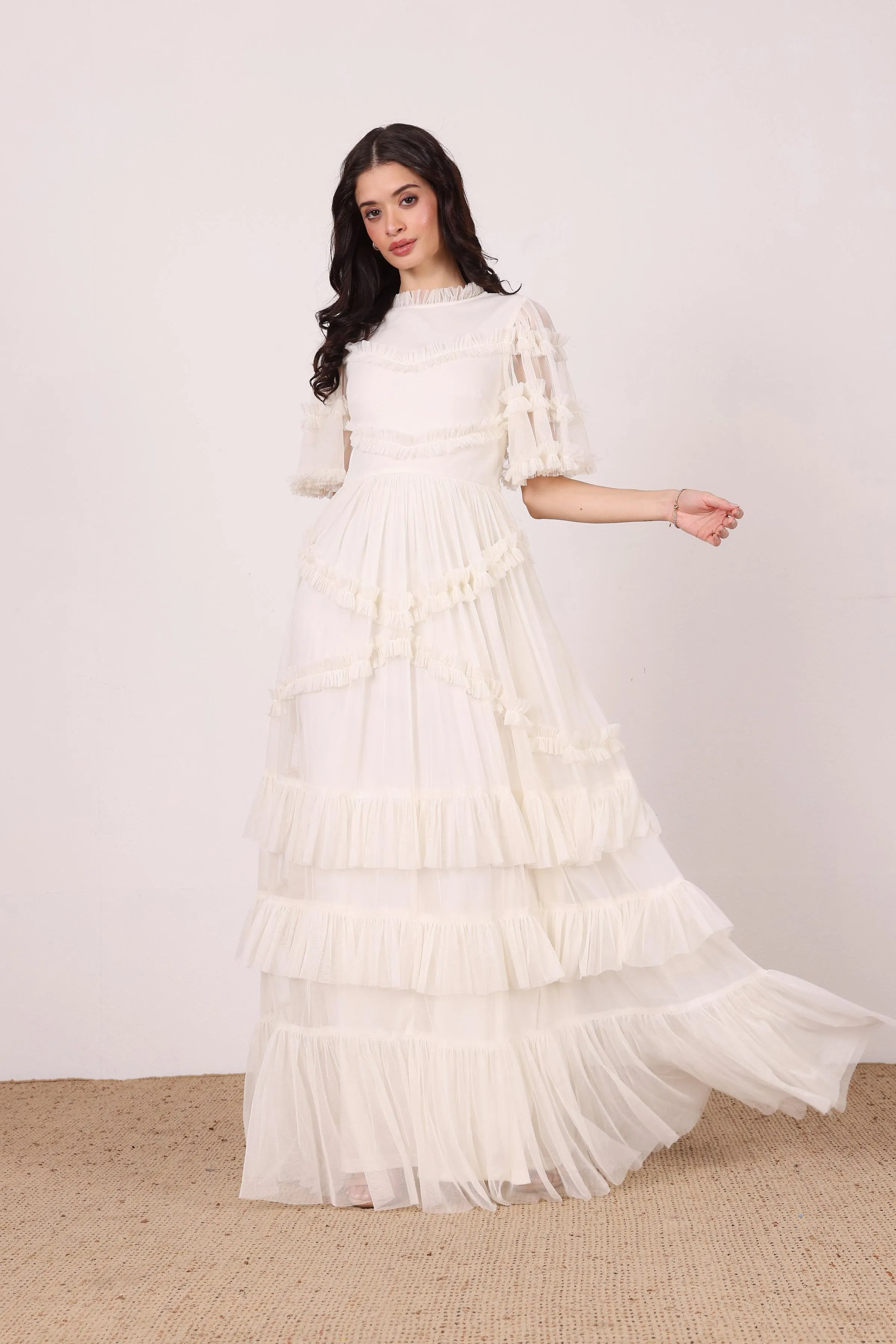 Florine Maxi Dress in Soft Cream sold by Lace & Beads product image thumbnail 5