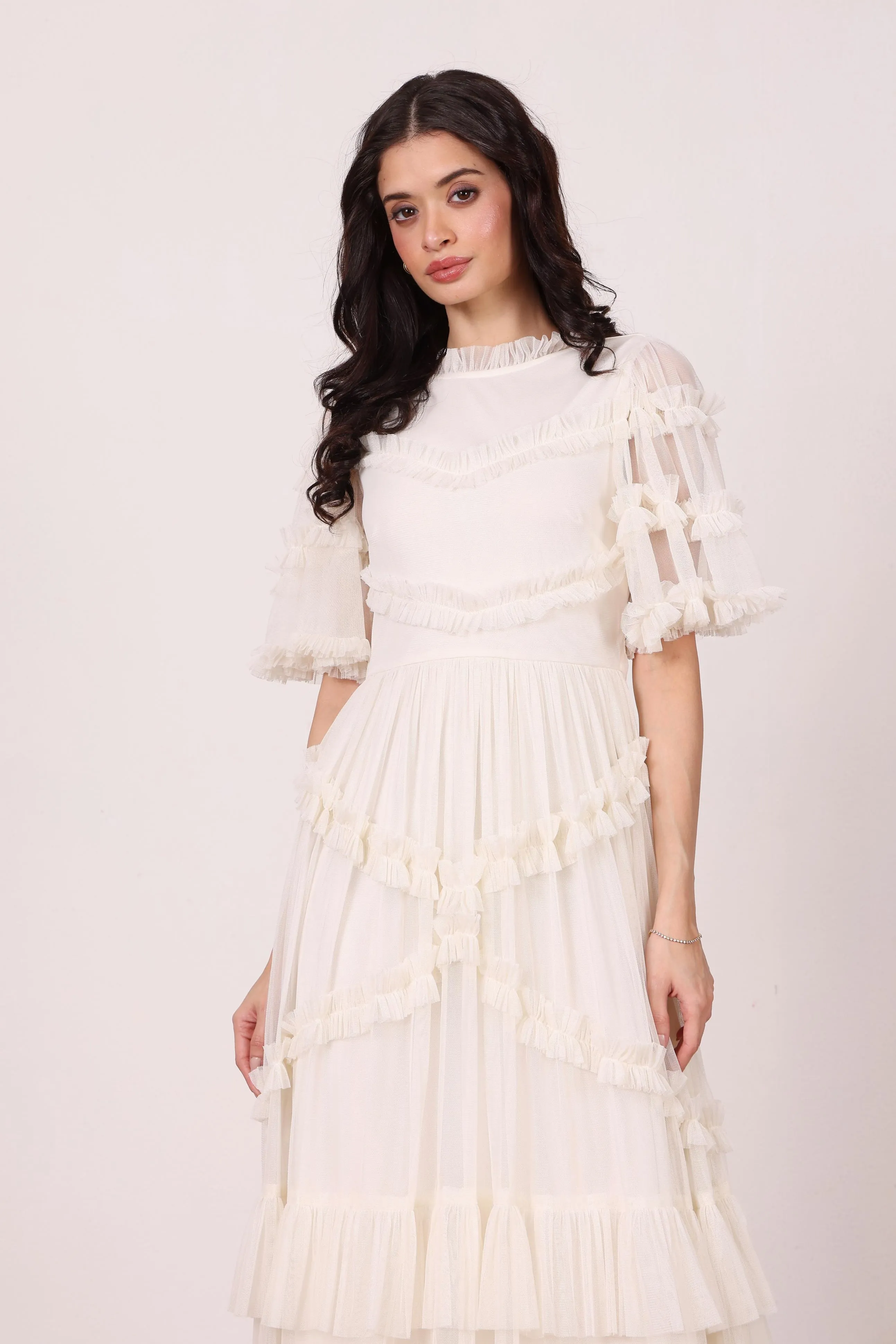 Florine Maxi Dress in Soft Cream sold by Lace & Beads product image thumbnail 2