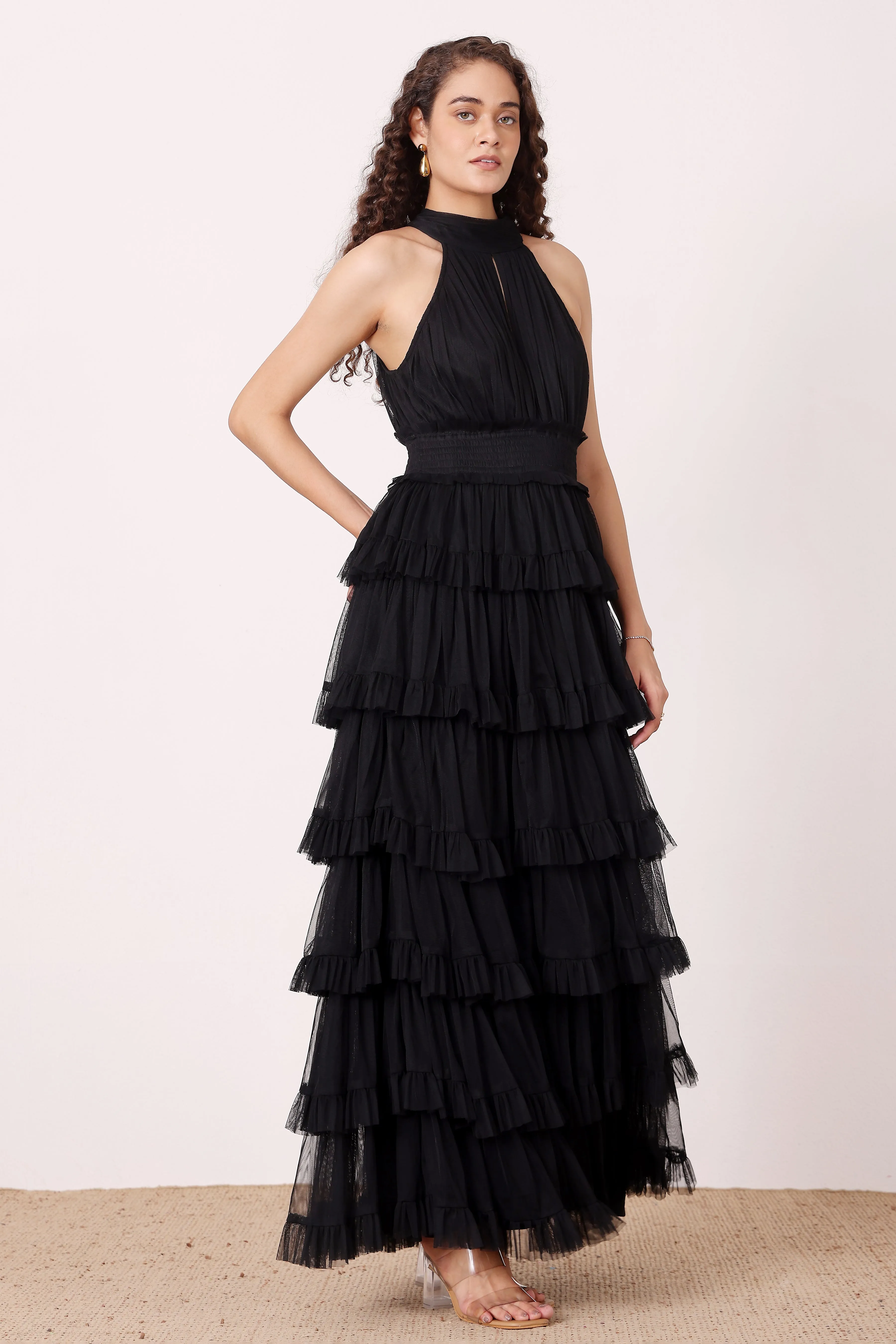Lucerne High Neck Maxi Dress in Black sold by Lace & Beads product image thumbnail 5
