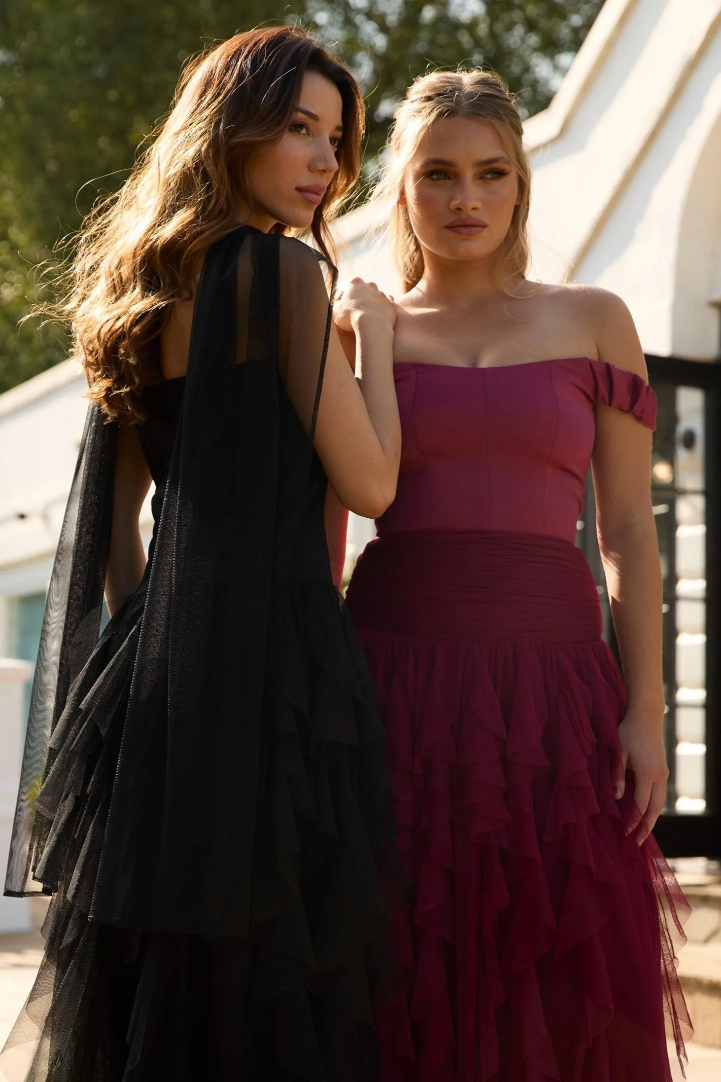 Twilight Strapless Maxi Dress With Scarf In Black sold by Lace & Beads product image thumbnail 5