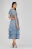 Maddie Embellished Midi in Dusty Blue sold by Lace & Beads