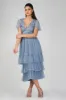 Maddie Embellished Midi in Dusty Blue sold by Lace & Beads