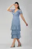 Maddie Embellished Midi in Dusty Blue sold by Lace & Beads