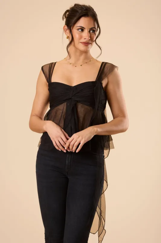 Anastasia Tulle Top in Black made by Lace & Beads