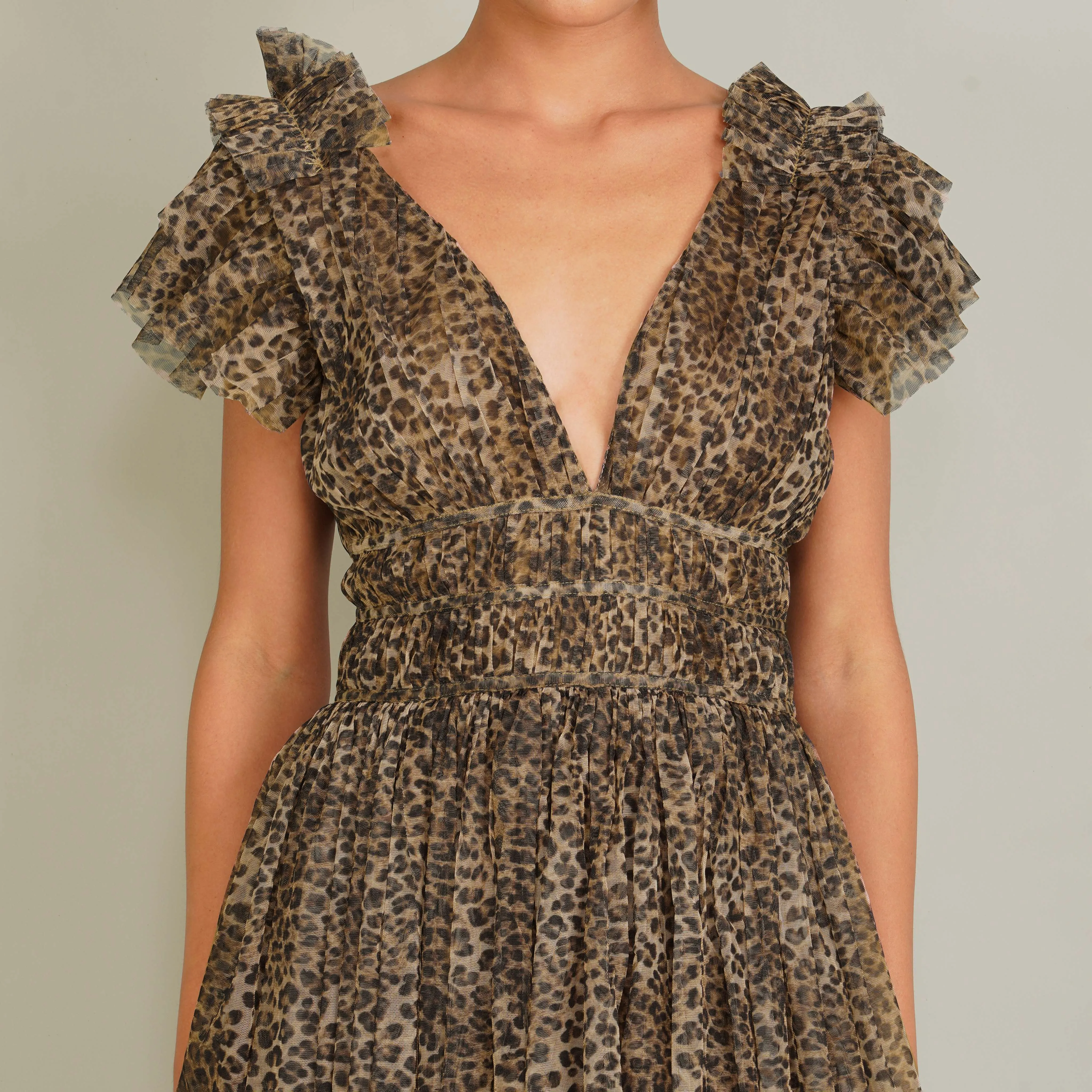 Naomi Tulle Maxi Dress in Animal Print sold by Lace & Beads product image thumbnail 5