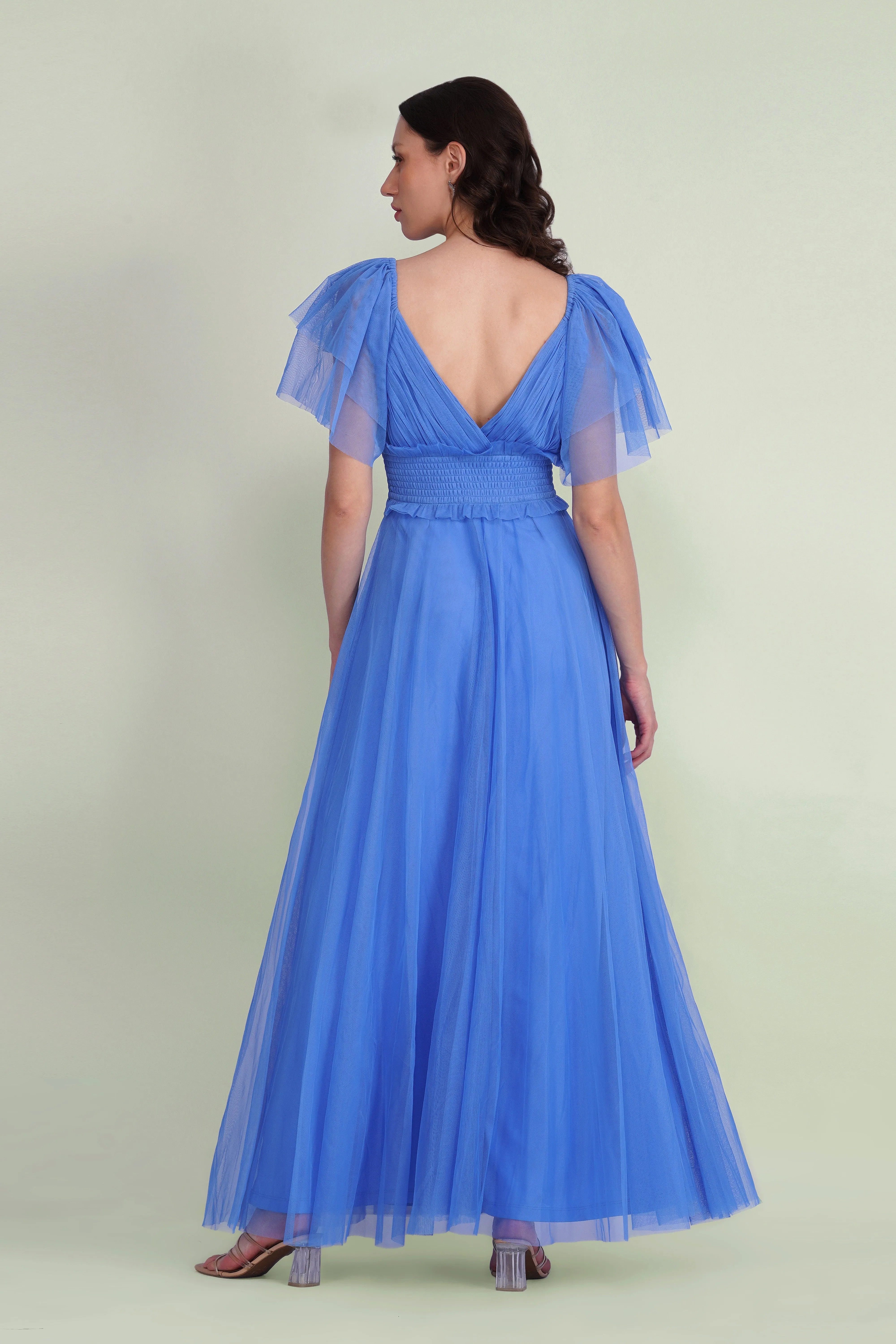 Shelby Tulle Maxi Dress in Marina Blue sold by Lace & Beads product image thumbnail 3