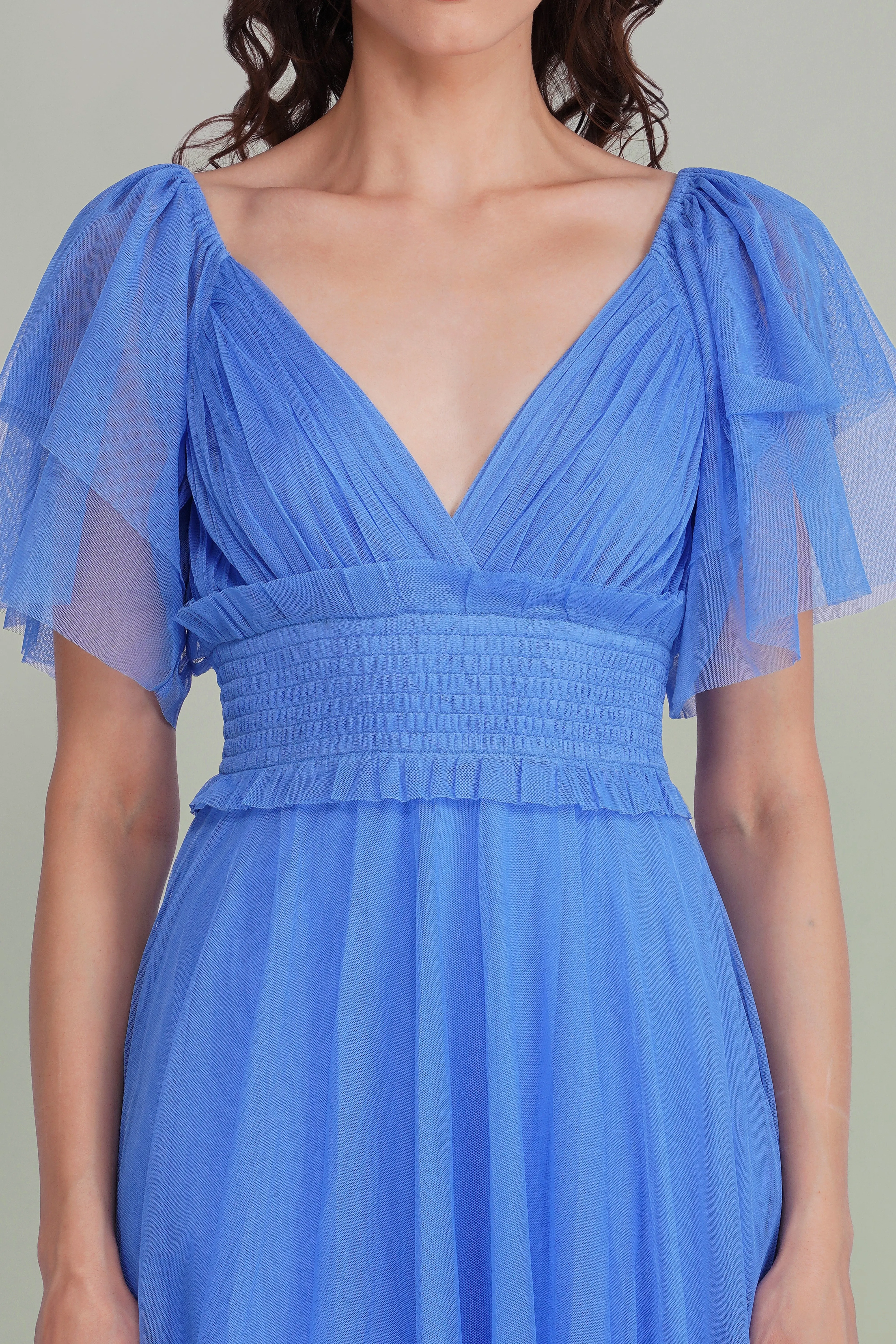 Shelby Tulle Maxi Dress in Marina Blue sold by Lace & Beads product image thumbnail 2