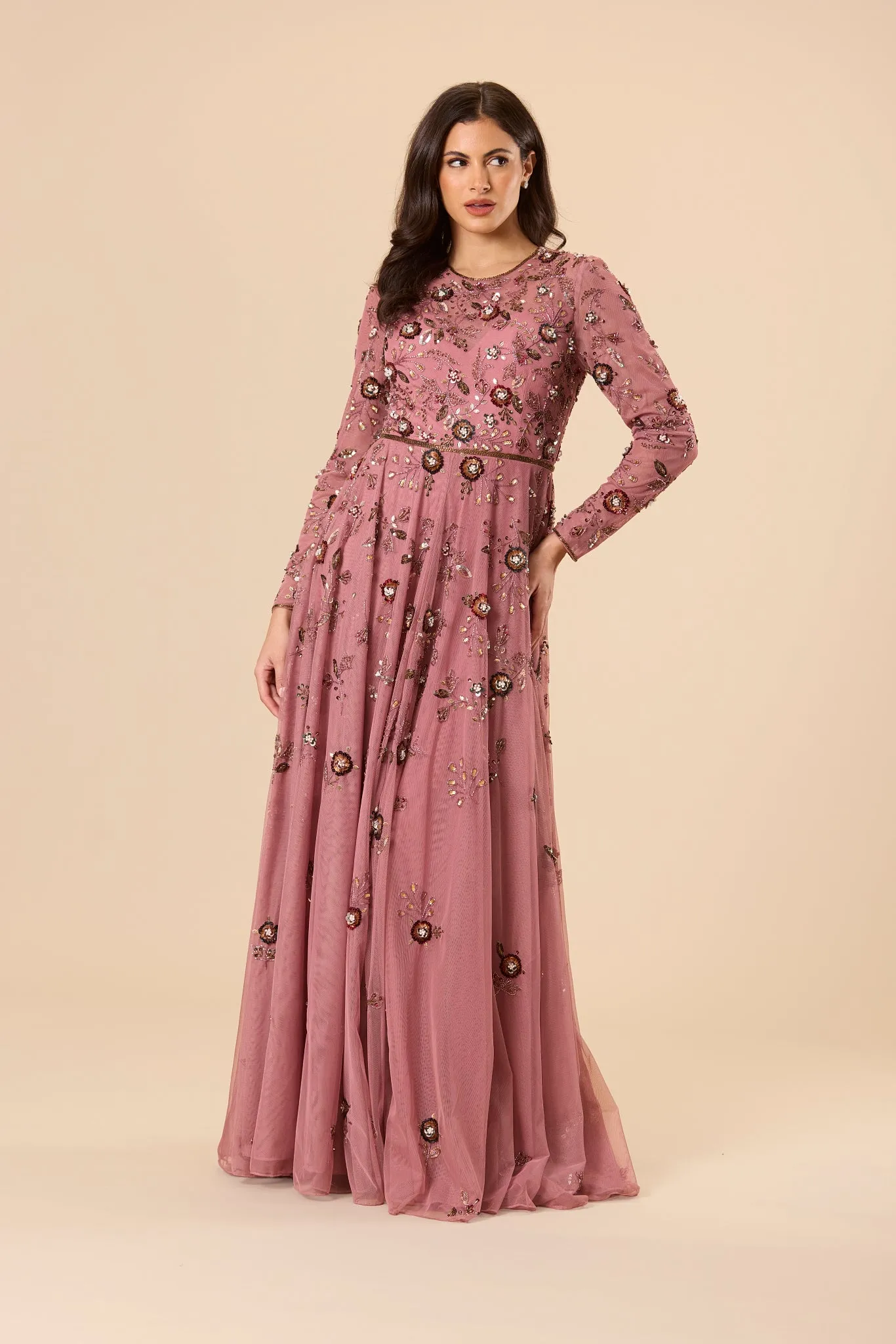 Isaiah Embellished Maxi Dress in Mauve sold by Lace & Beads product image thumbnail 3