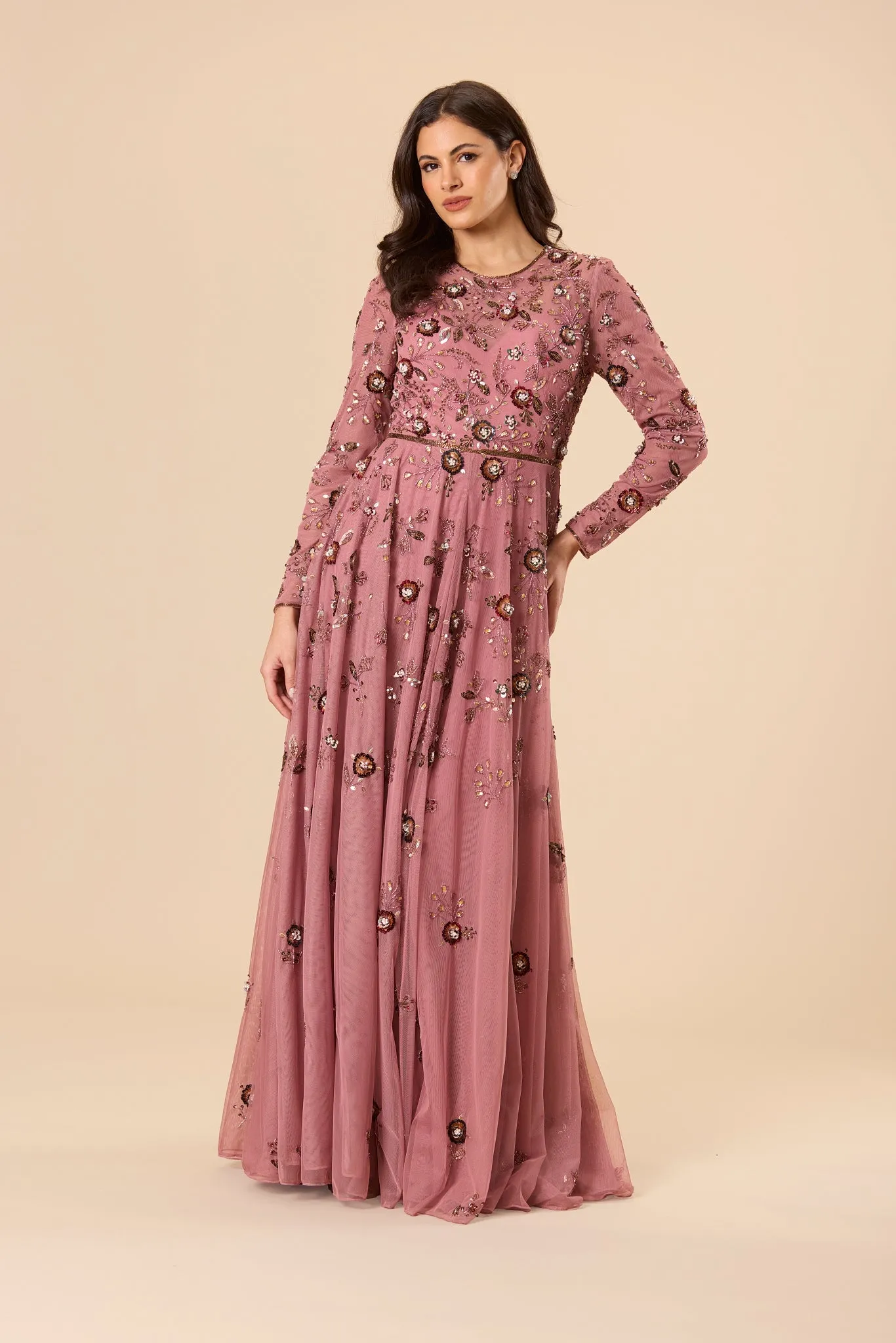 Isaiah Embellished Maxi Dress in Mauve sold by Lace & Beads product image thumbnail 4