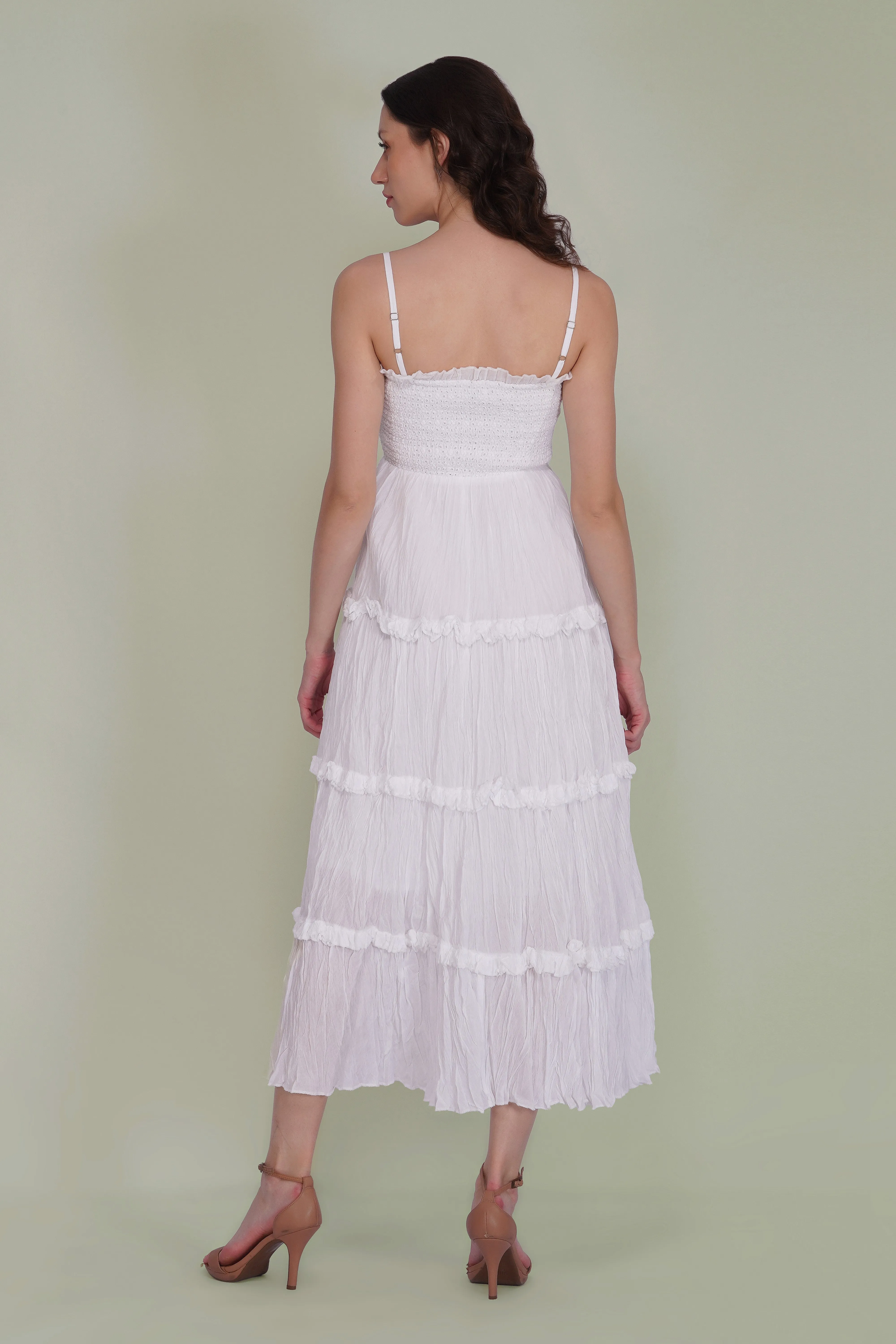 Lulu Cotton Voile Midi Dress in White sold by Lace & Beads product image thumbnail 5