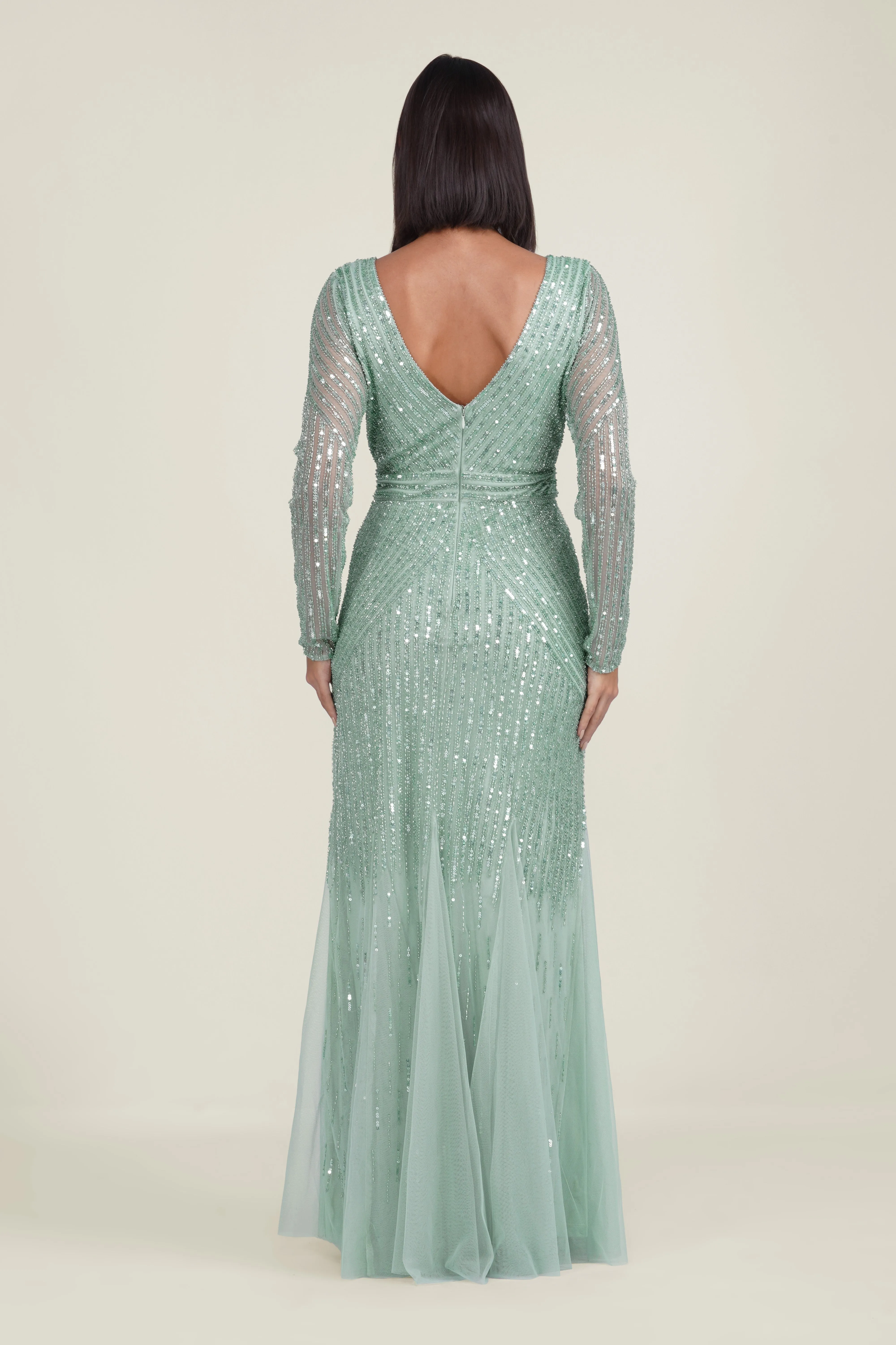 Tionara Embellished Maxi Dress in Mint sold by Lace & Beads product image thumbnail 2