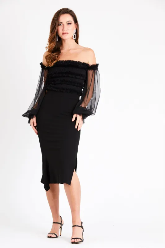 Rolf Mesh Bodysuit in Black sold by Lace & Beads