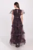 Quella Maxi Dress in Plum Floral sold by Lace & Beads