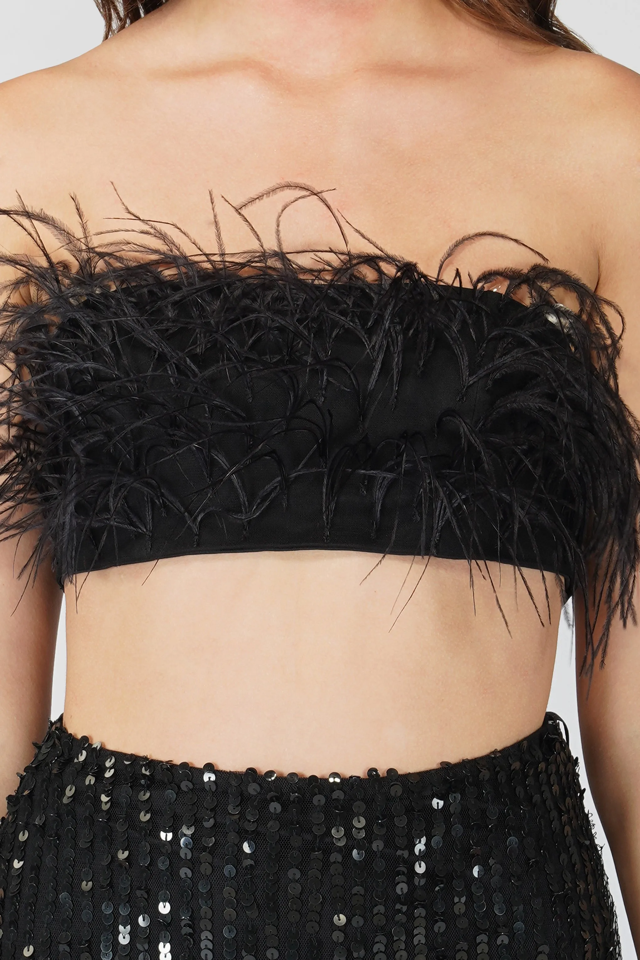 Xara Black Feather Top sold by Lace & Beads product image thumbnail 5