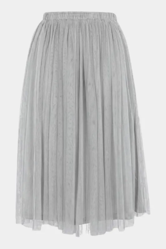 Merlin Grey Midi Skirt sold by Lace & Beads