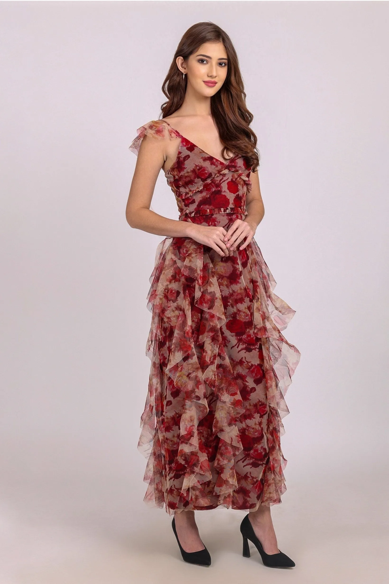 Malin Maxi Dress in Rose Floral sold by Lace & Beads product image thumbnail 4