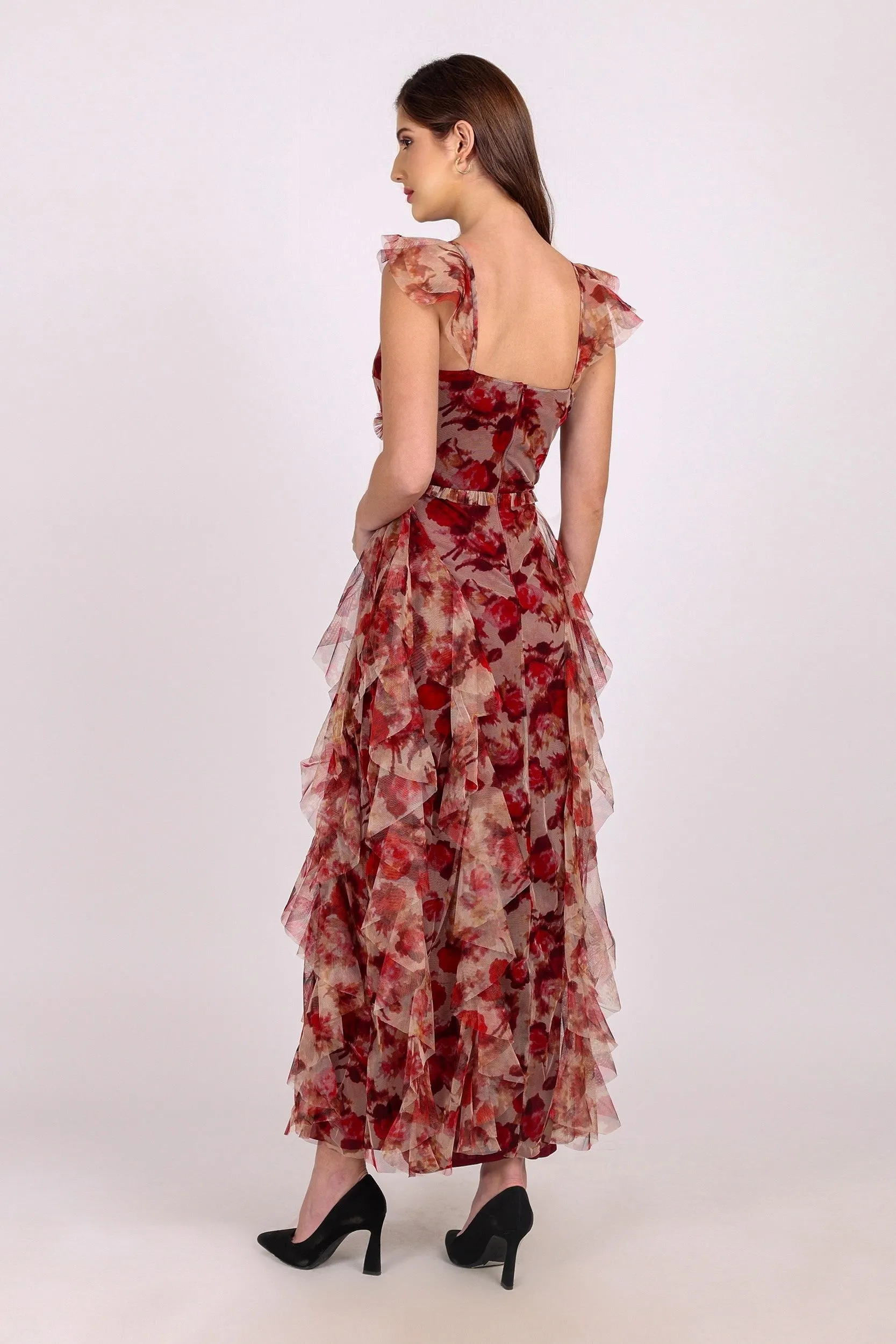 Malin Maxi Dress in Rose Floral sold by Lace & Beads product image thumbnail 5