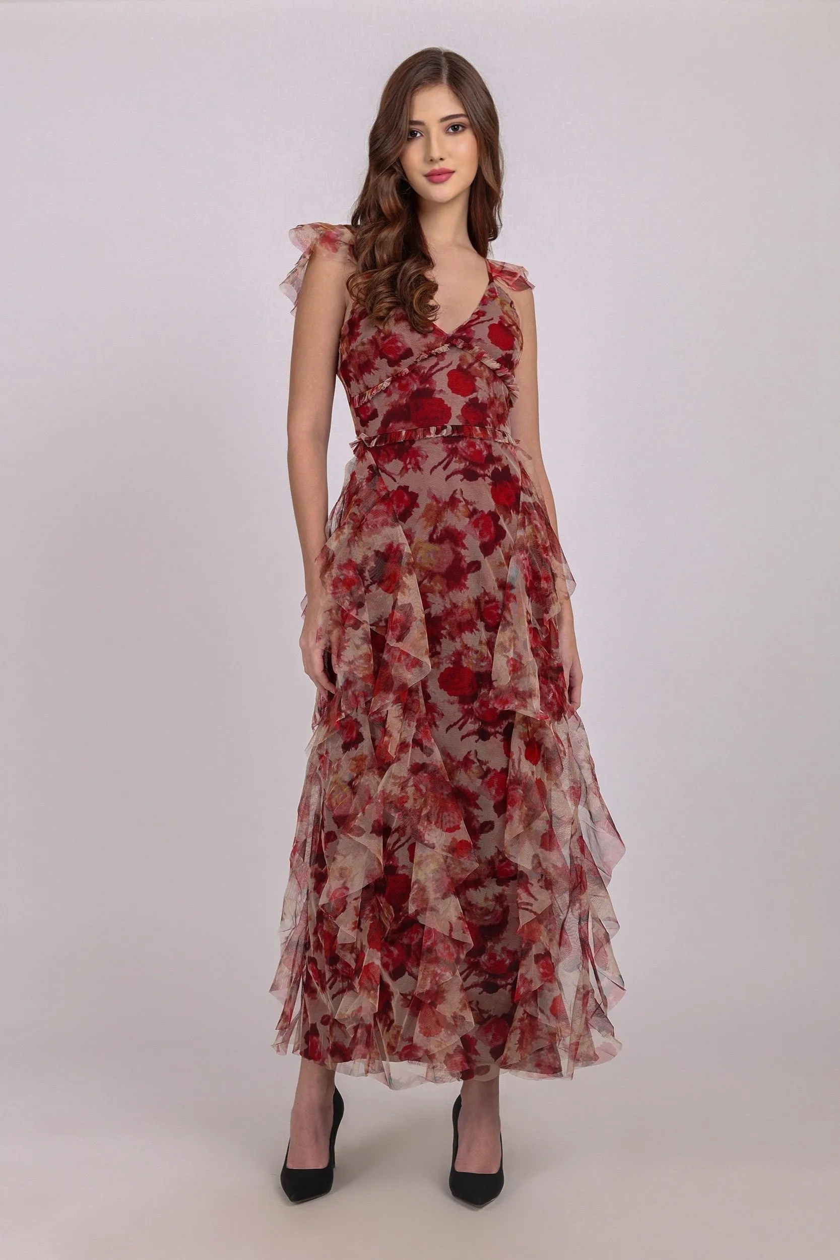 Malin Maxi Dress in Rose Floral sold by Lace & Beads product image thumbnail 2