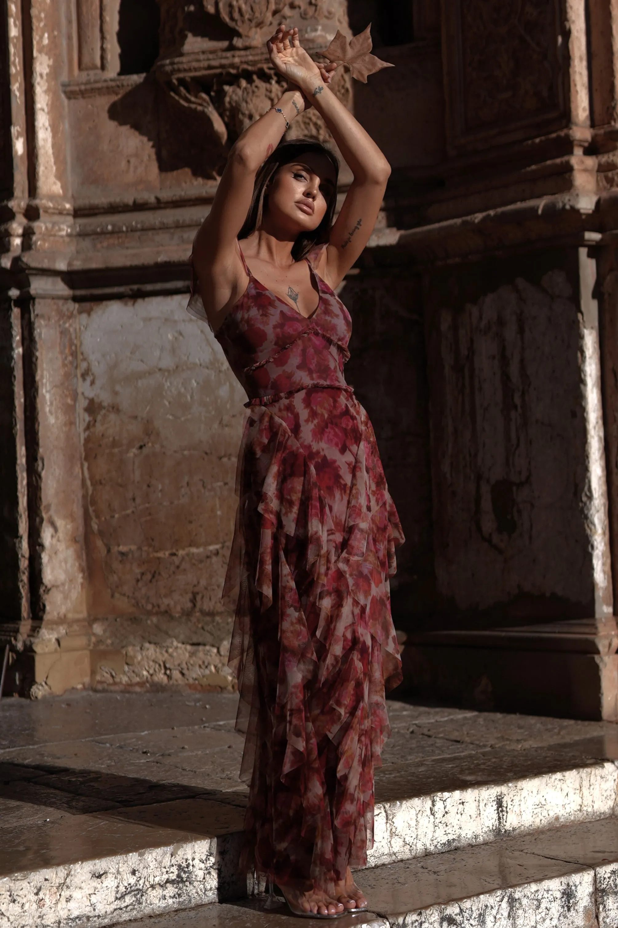 Malin Maxi Dress in Rose Floral sold by Lace & Beads