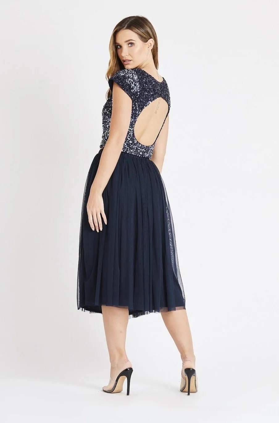 Mermaid Navy Beaded Top sold by Lace & Beads product image thumbnail 2