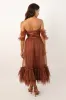 Jayne Merlot Tulle Midi Dress sold by Lace & Beads
