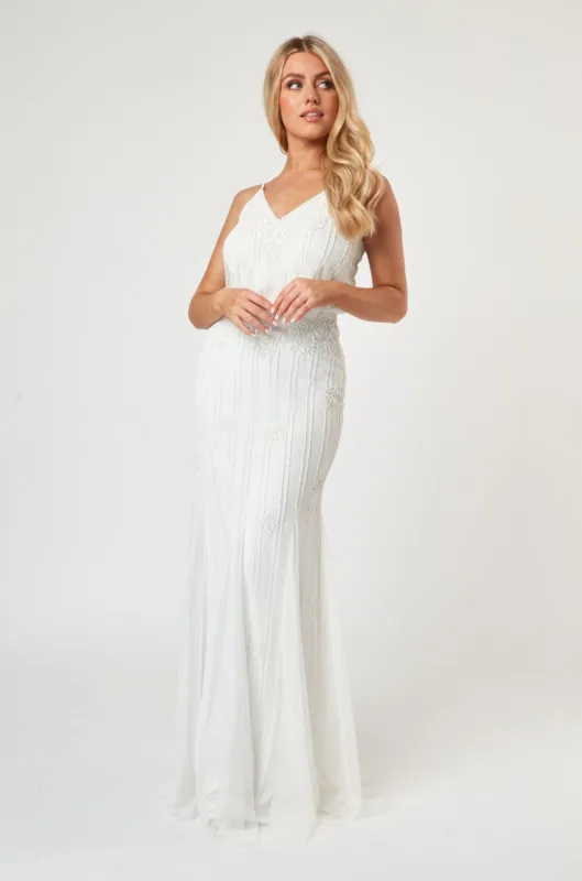 Keeva Wedding Dress in White sold by Lace & Beads