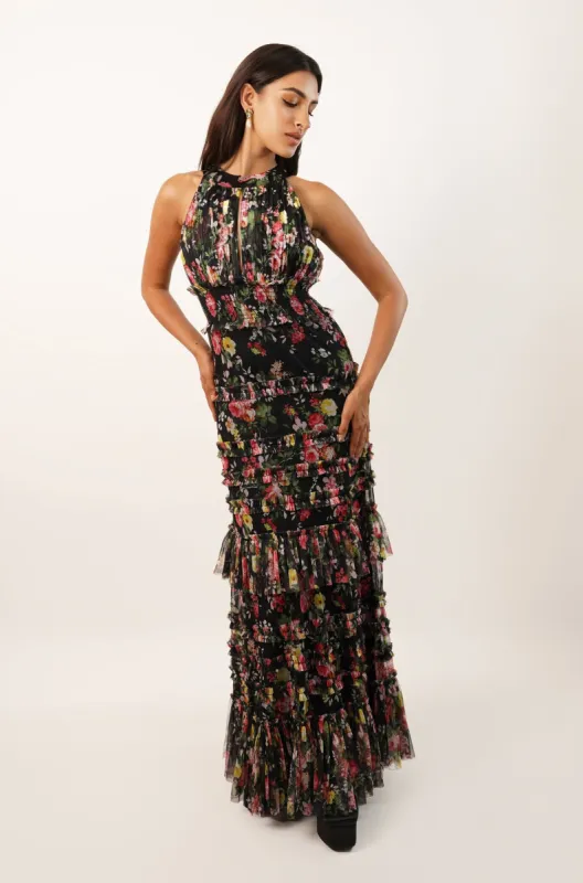 Santiago Winter Floral Maxi Dress made by Lace & Beads