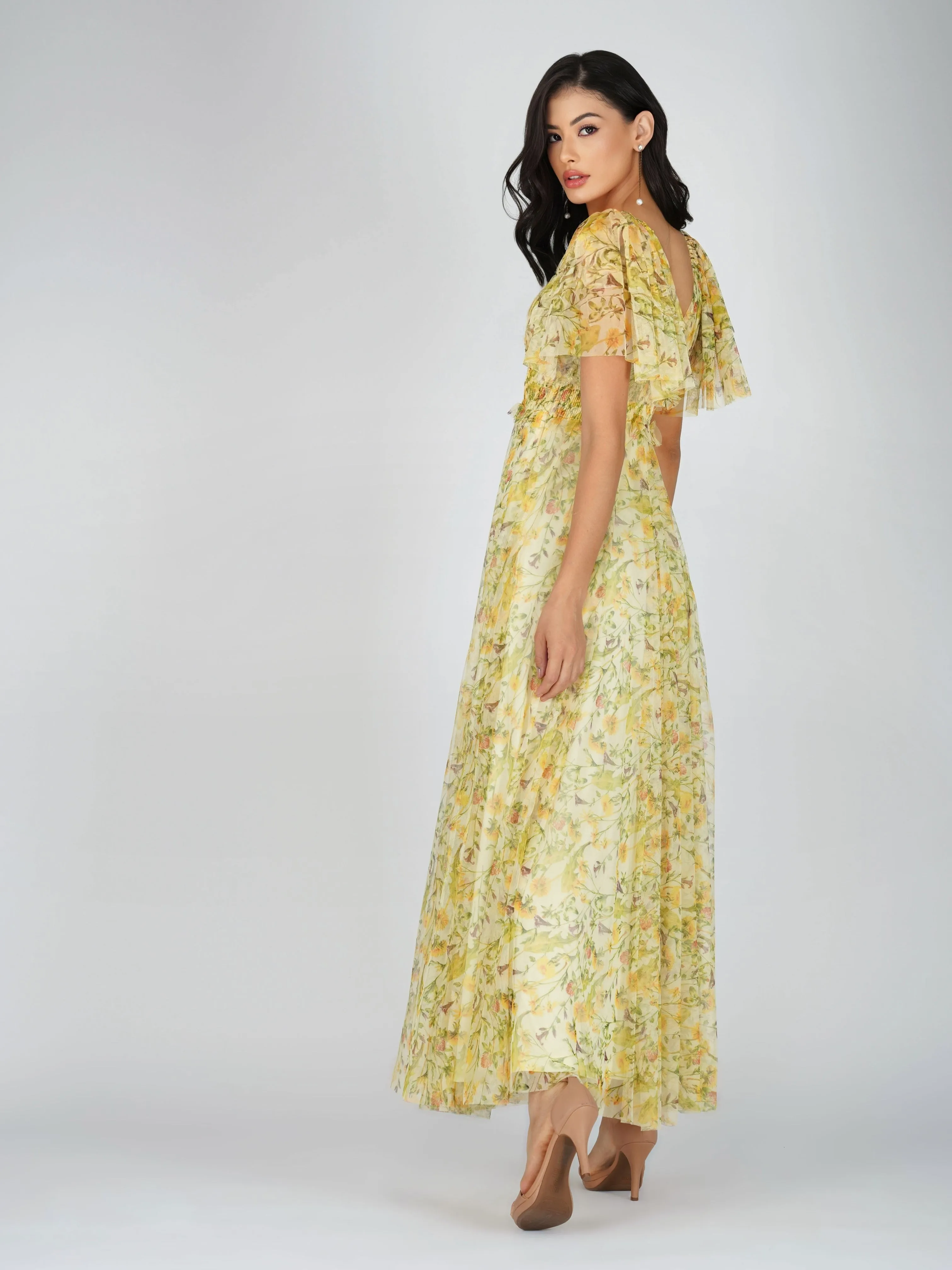 Shelby Yellow Printed Maxi Dress sold by Lace & Beads product image thumbnail 2