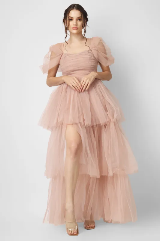 Sydney Pale Mauve Tulle Maxi Dress sold by Lace & Beads