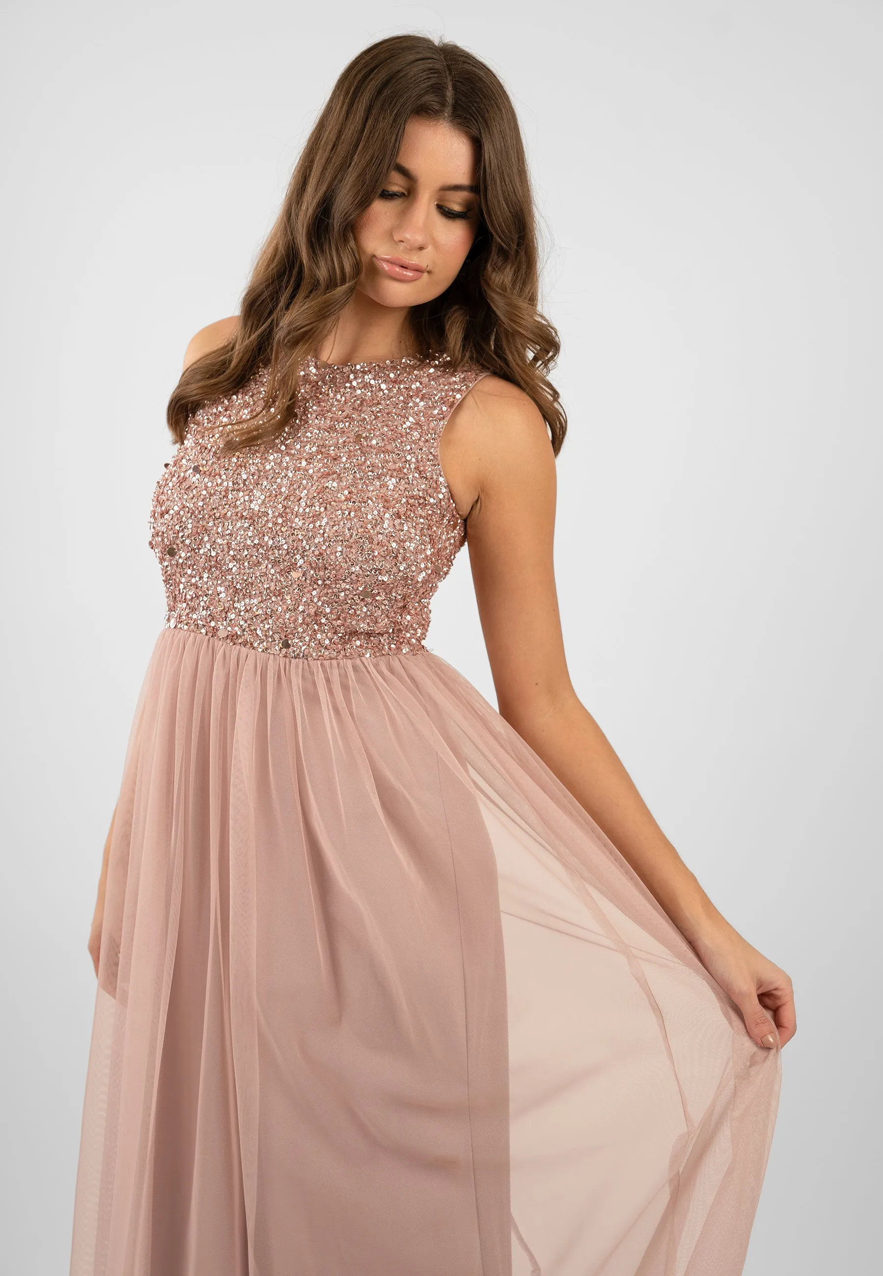 Picasso Pale Mauve Embellished Bridesmaid Dress sold by Lace & Beads product image thumbnail 2