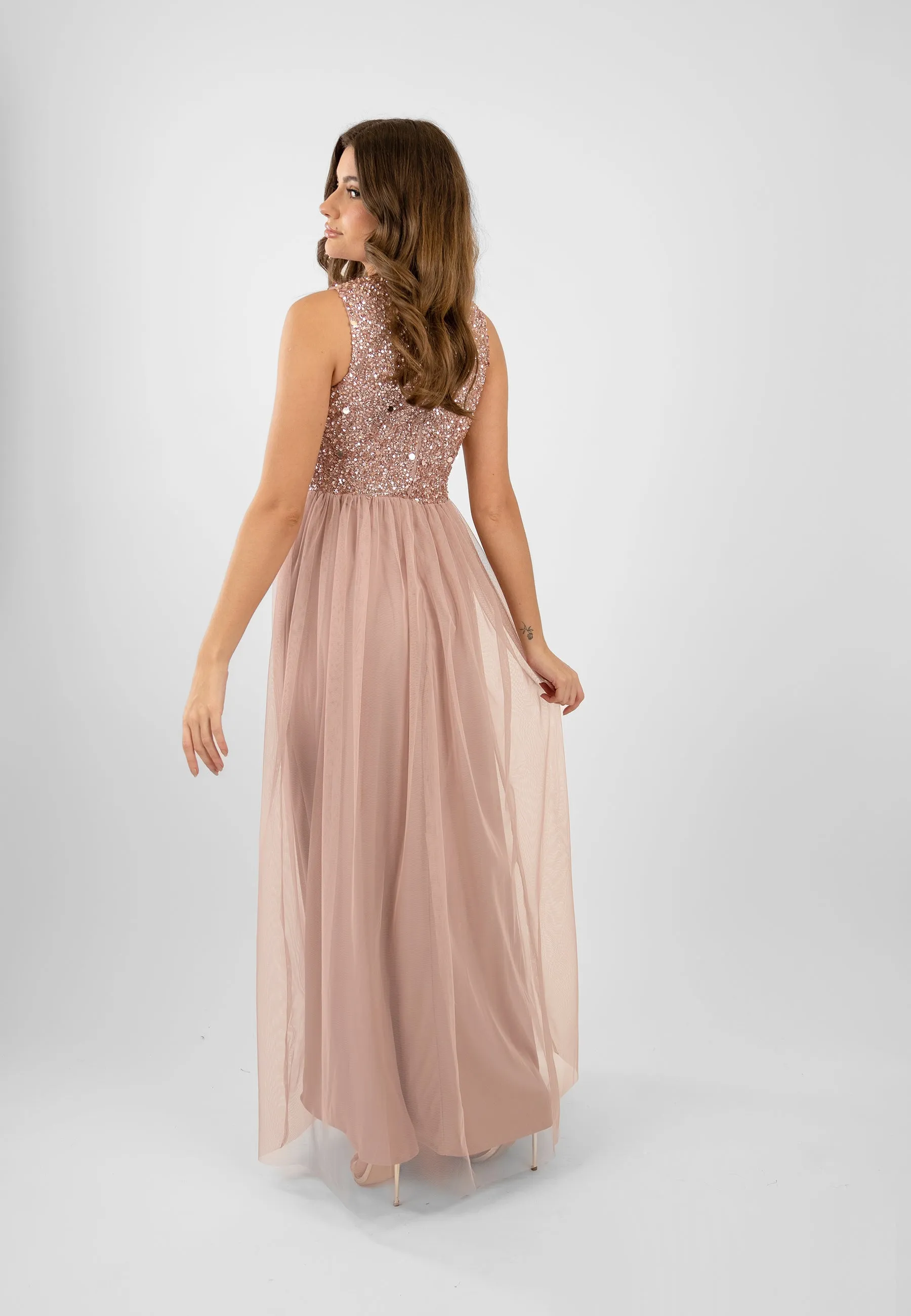 Picasso Pale Mauve Embellished Bridesmaid Dress sold by Lace & Beads product image thumbnail 4