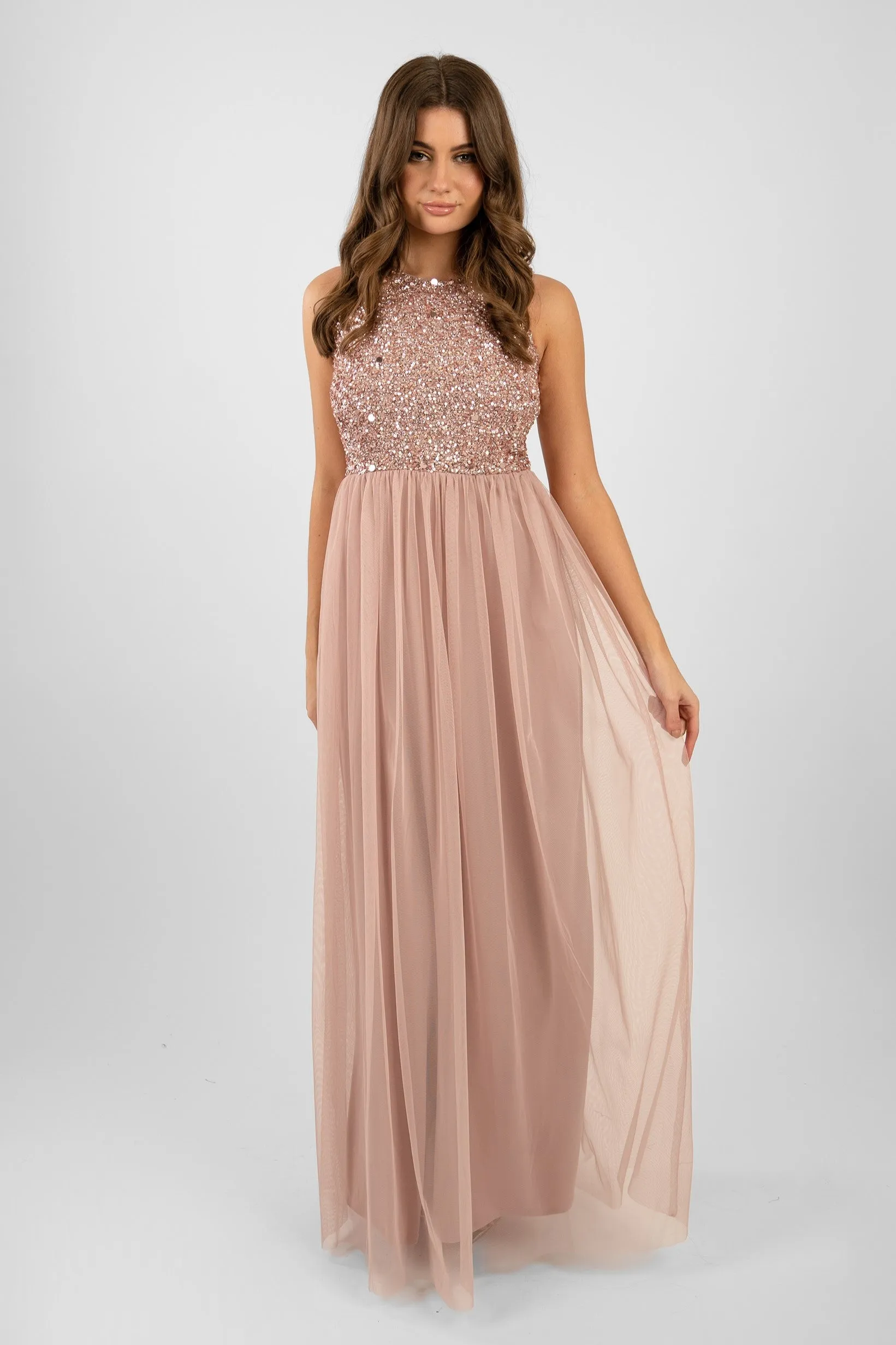 Picasso Pale Mauve Embellished Bridesmaid Dress sold by Lace & Beads