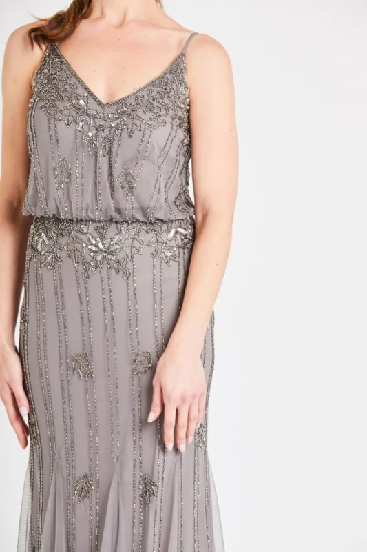 Keeva Grey Bridesmaid Maxi Dress sold by Lace & Beads