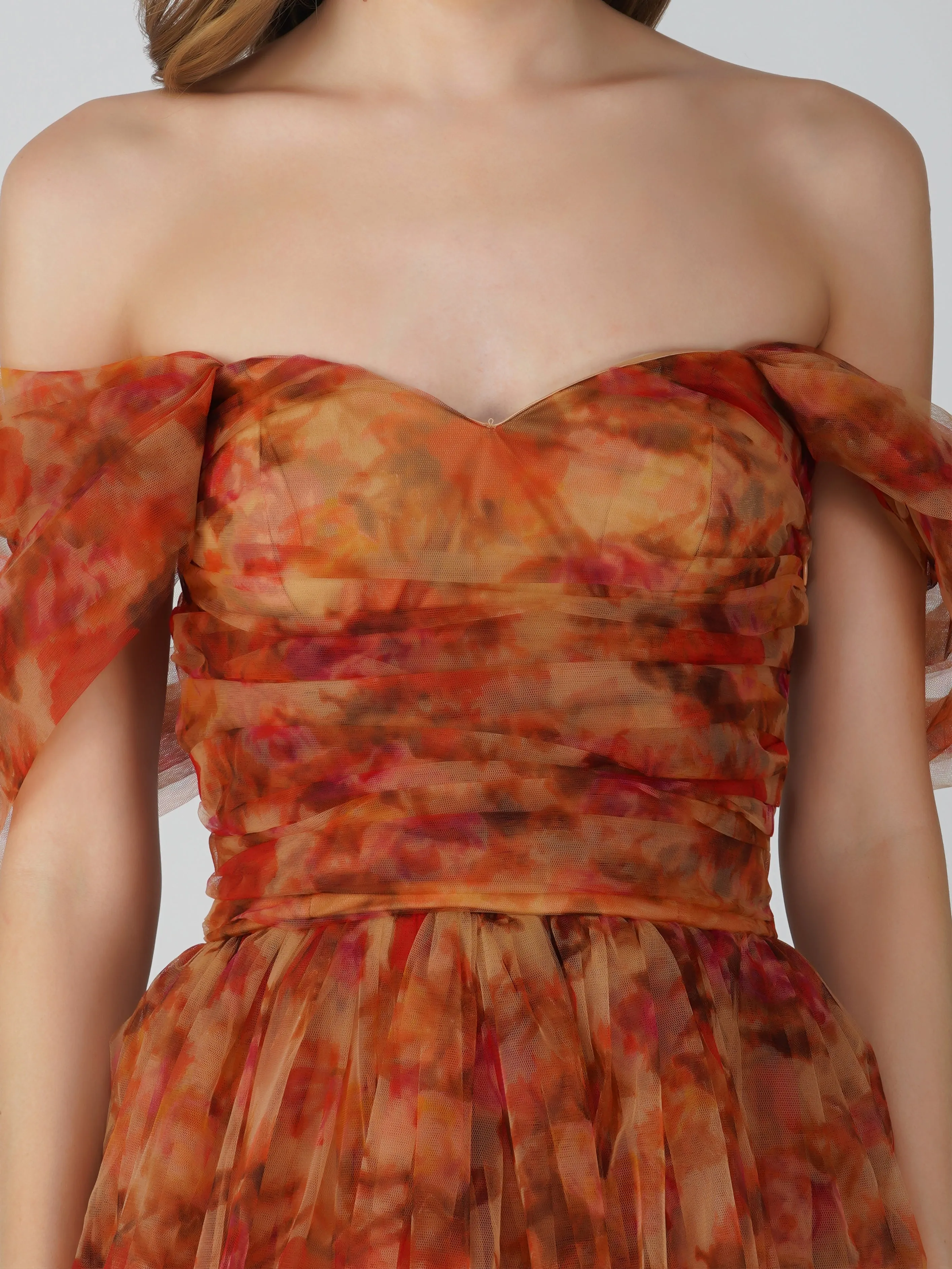 Sydney Tulle Maxi Dress in Rose Floral sold by Lace & Beads product image thumbnail 3