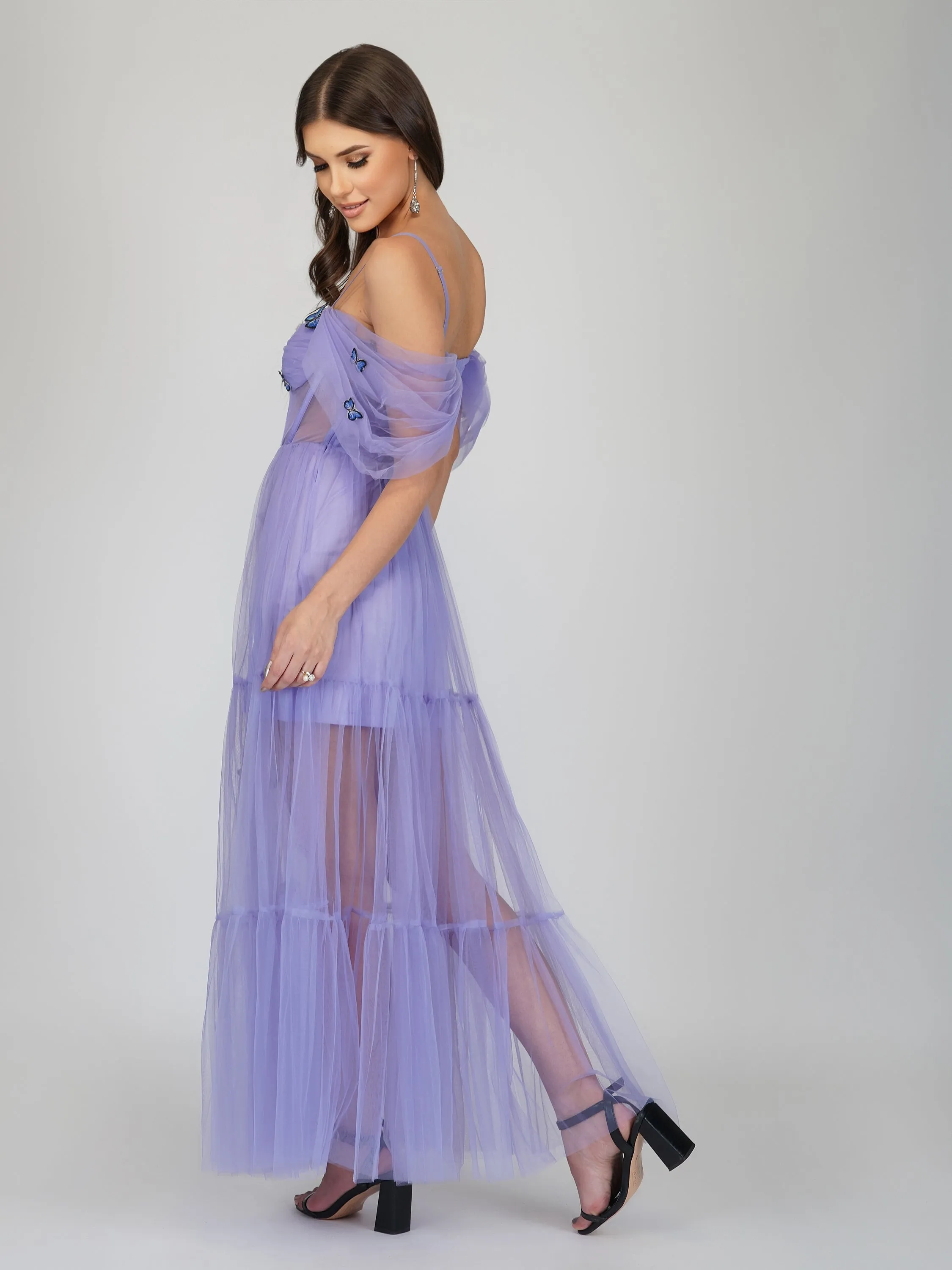 Lottie Purple Butterfly Tulle Dress sold by Lace & Beads product image thumbnail 5