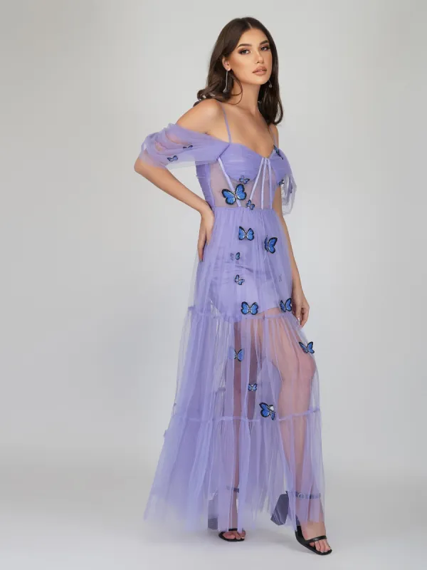 Lottie Purple Butterfly Dress sold by Lace & Beads