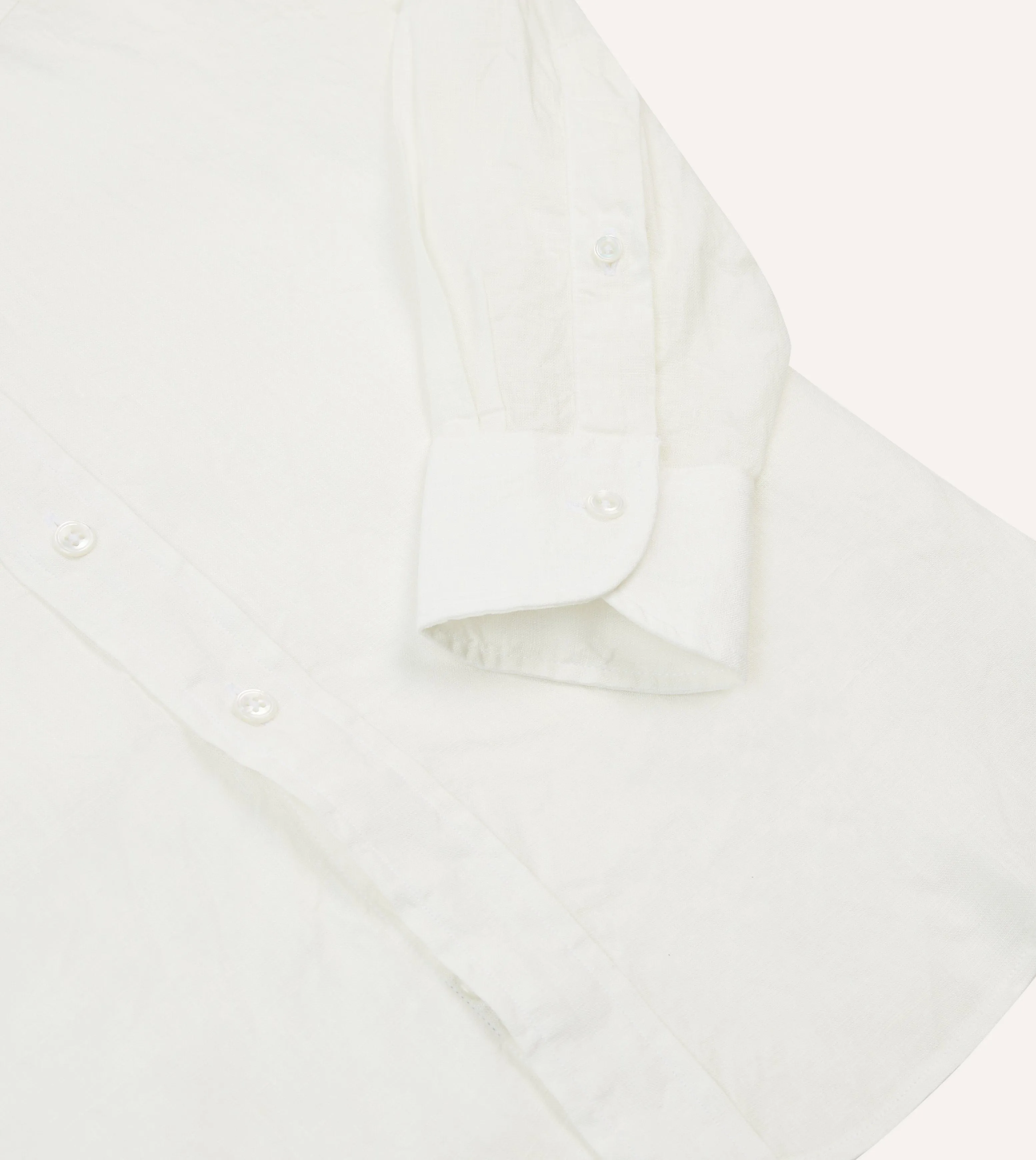 Ecru Linen Long Point Collar Shirt sold by Drake's London product image thumbnail 5