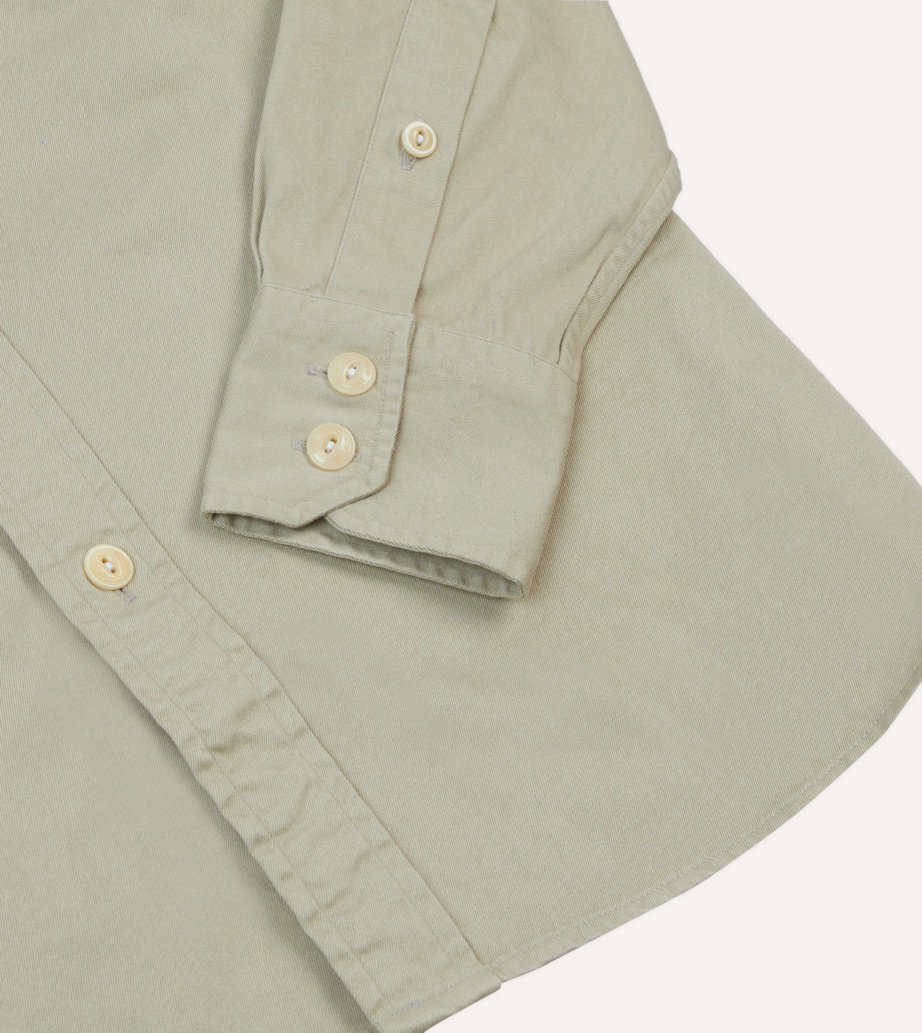 Stone Cotton Long Point Collar Work Shirt sold by Drake's London product image thumbnail 5